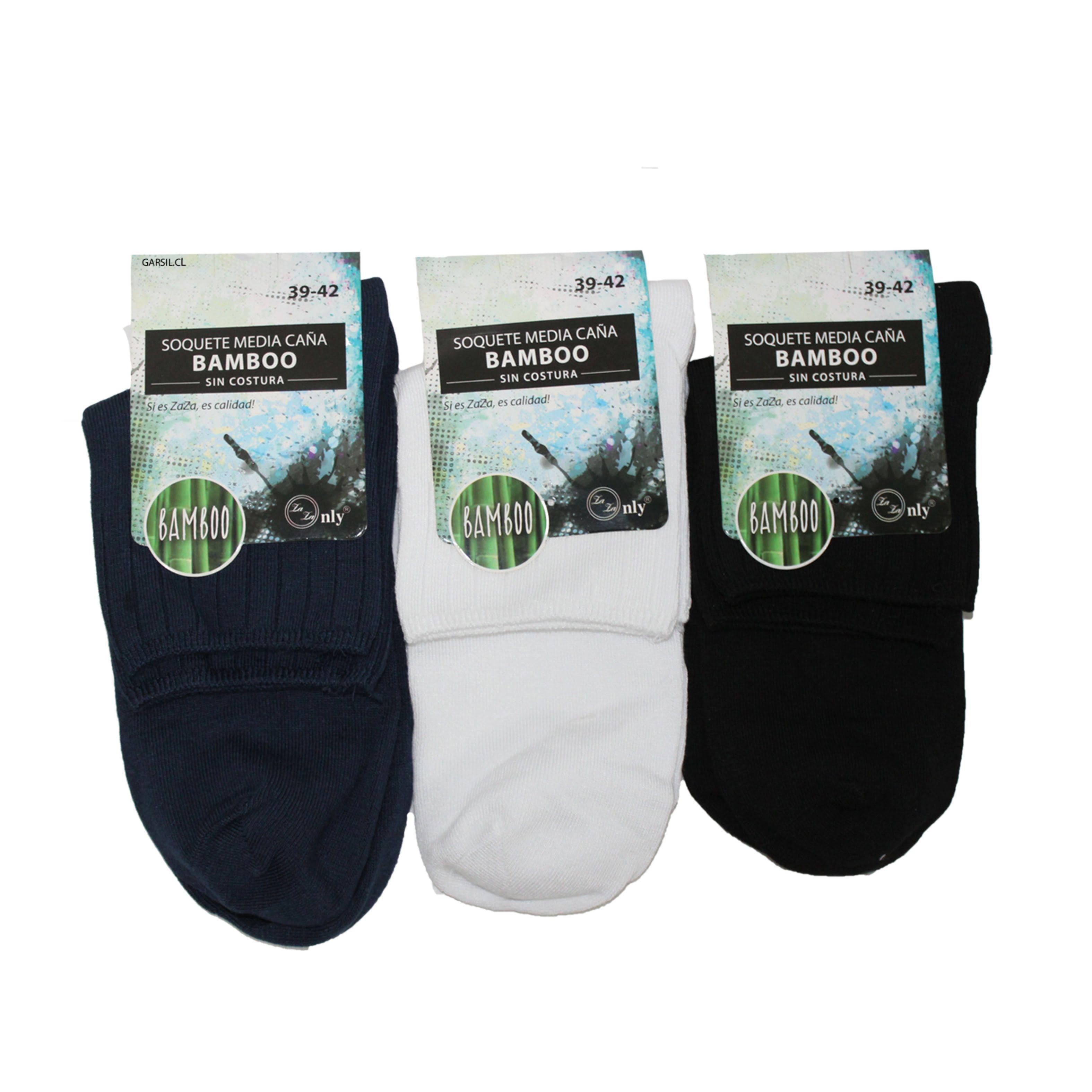 Calcetas Unisex Media Caña Con Fibra De Bambú - Sin Costura - Docena-2