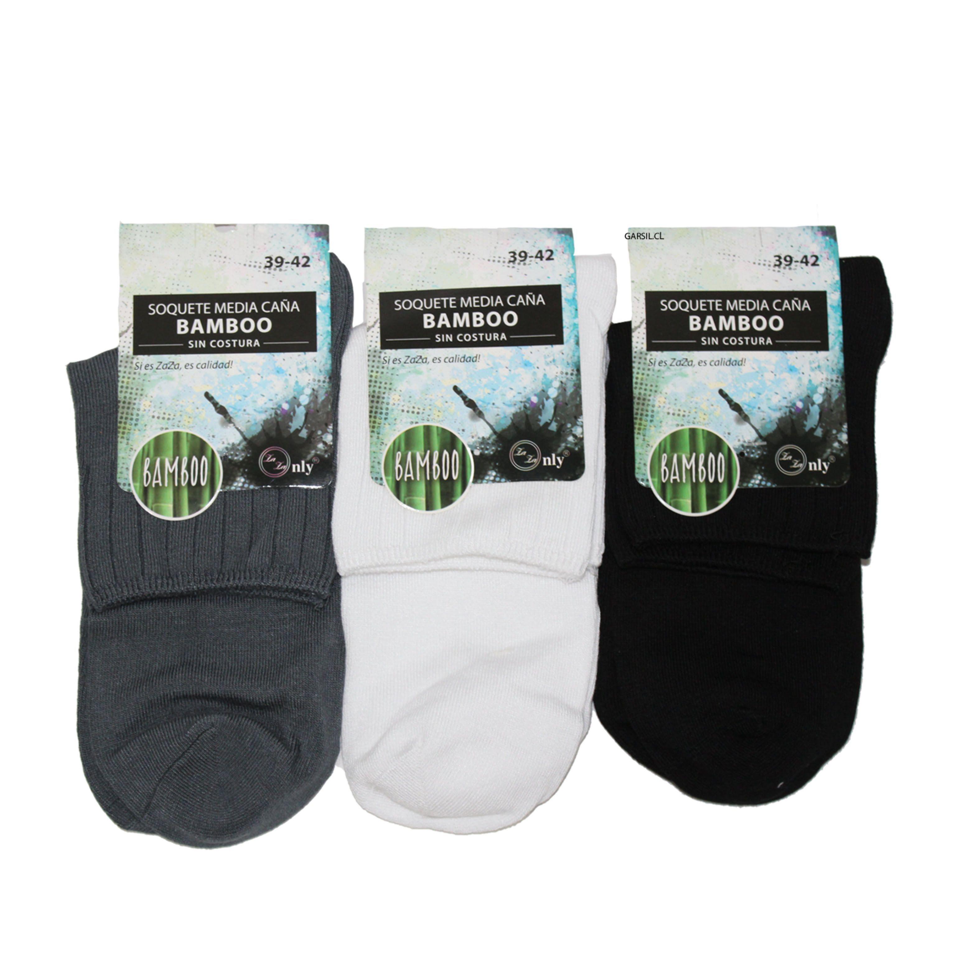 Calcetas Unisex Media Caña Con Fibra De Bambú - Sin Costura - Docena-3
