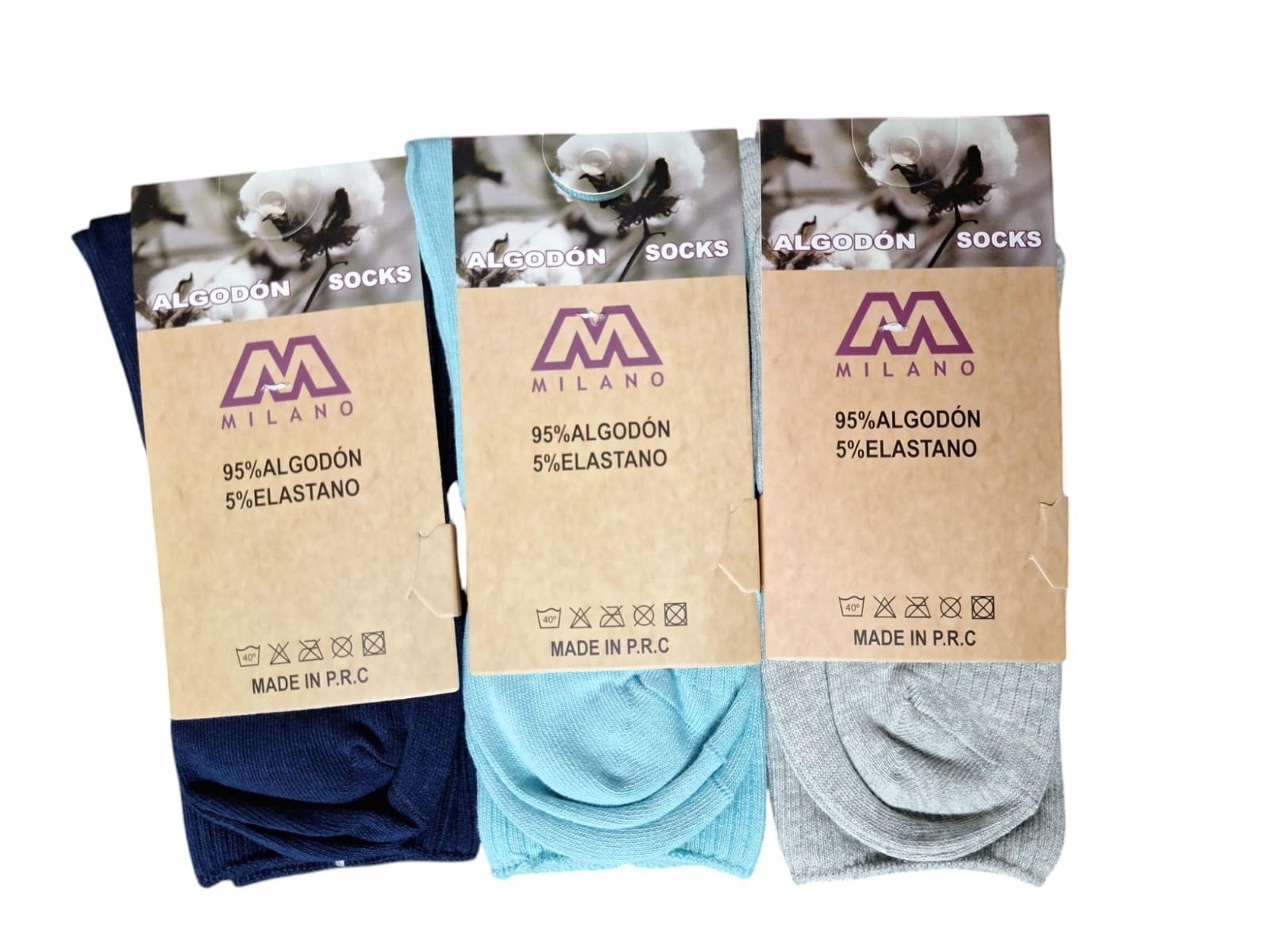 X6 Calcetines Calceta De Algodón Mujer Con Puño Antipresion-3