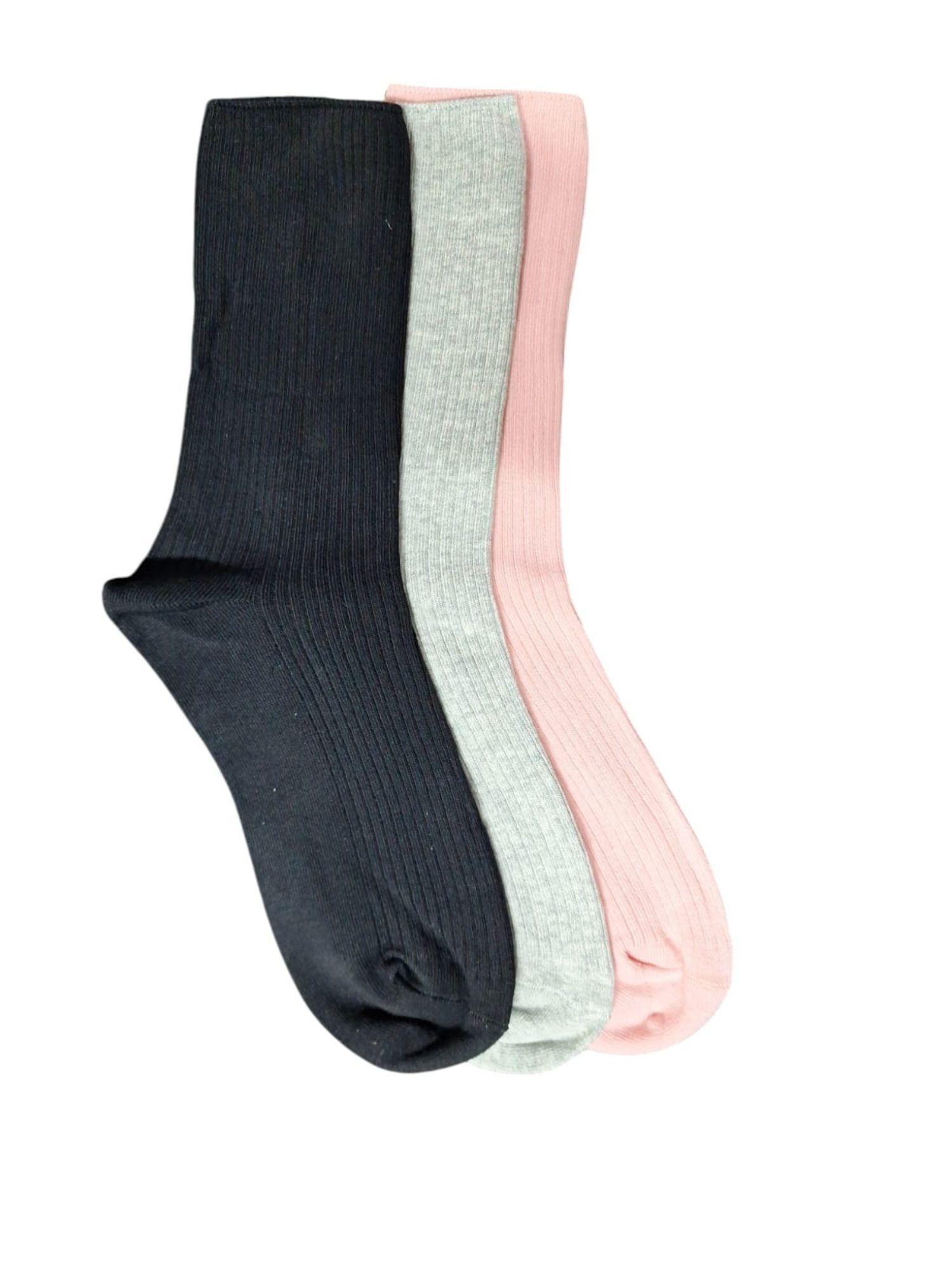X6 Calcetines Calceta De Algodón Mujer Con Puño Antipresion-1
