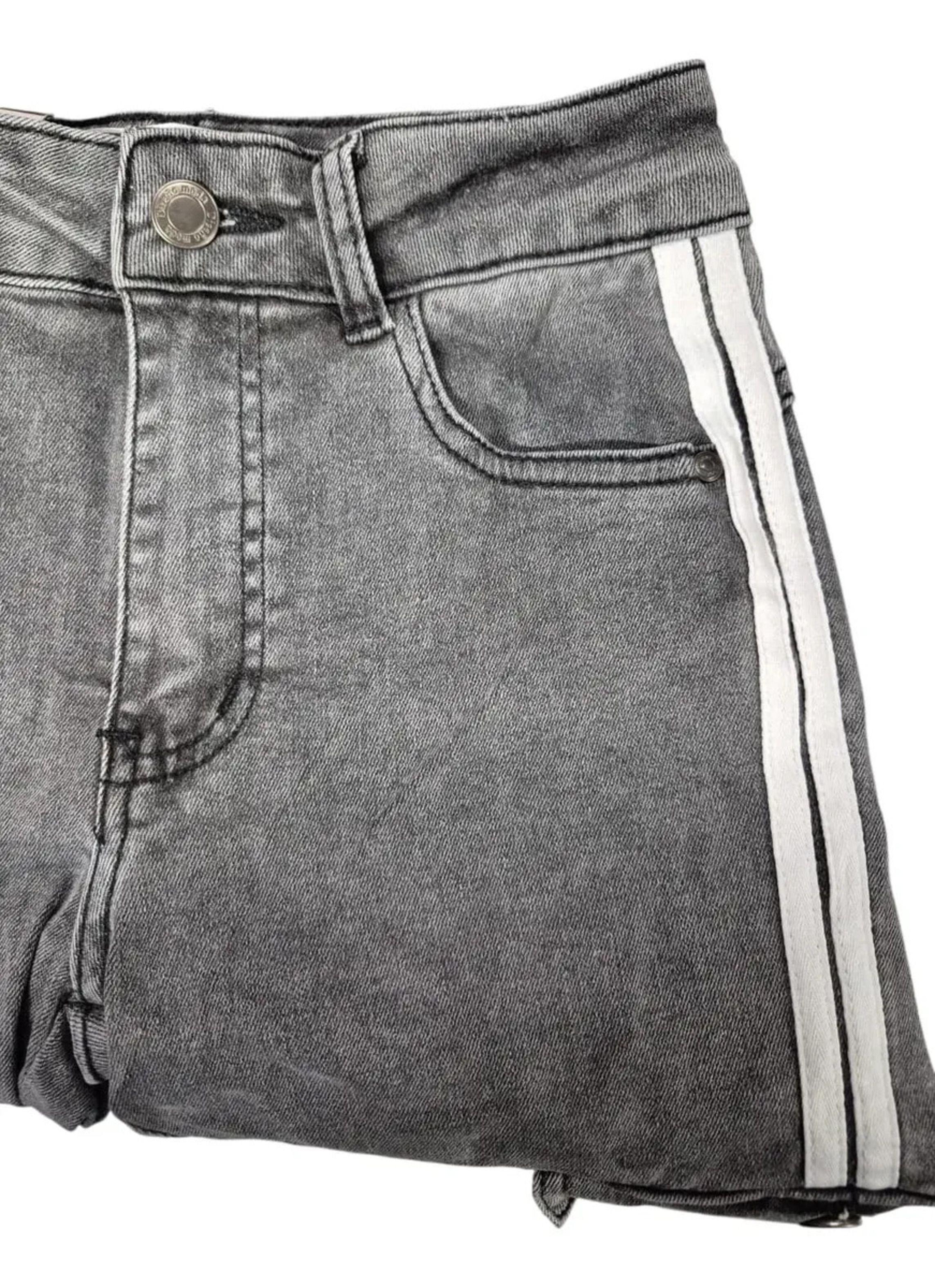 Jeans De Algodón Pantalón Cargo Con Líneas Blancas de Niñas-5