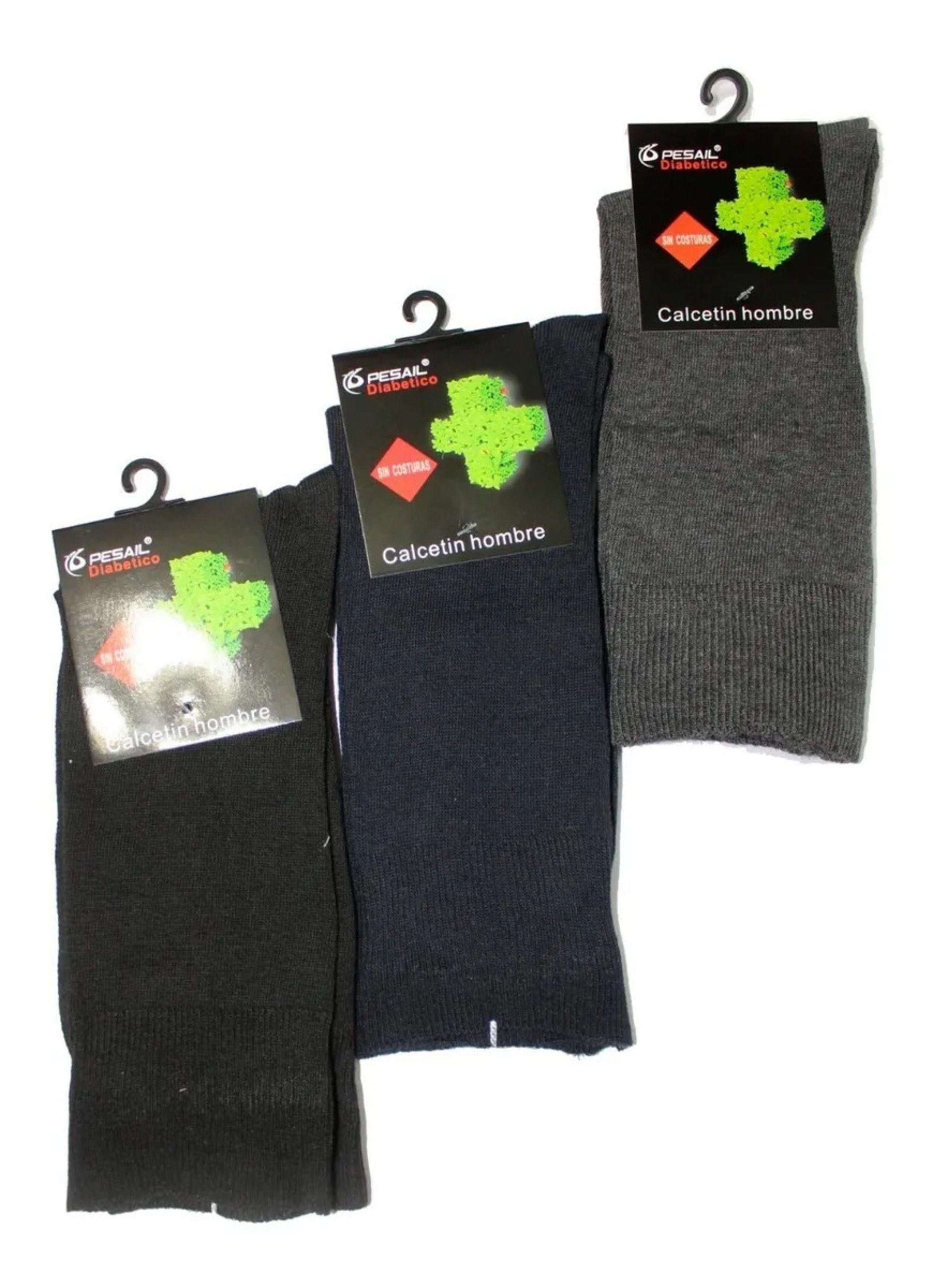 Calcetines Calcetín Diabéticos Para Hombre - Sin Costuras - Sixpack-0