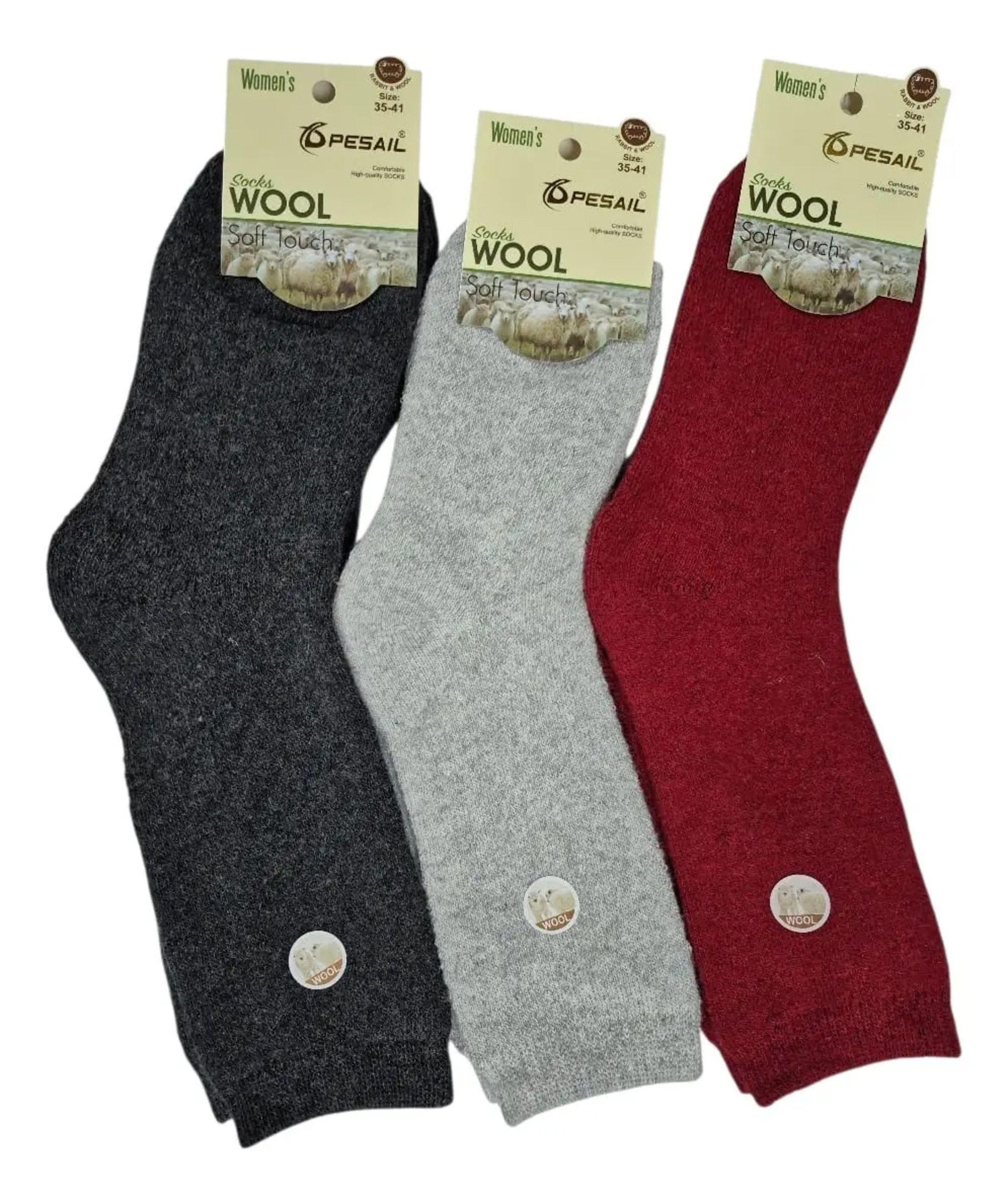  Calcetas De Lana Grueso Para Mujer - Calcetín Térmico-2