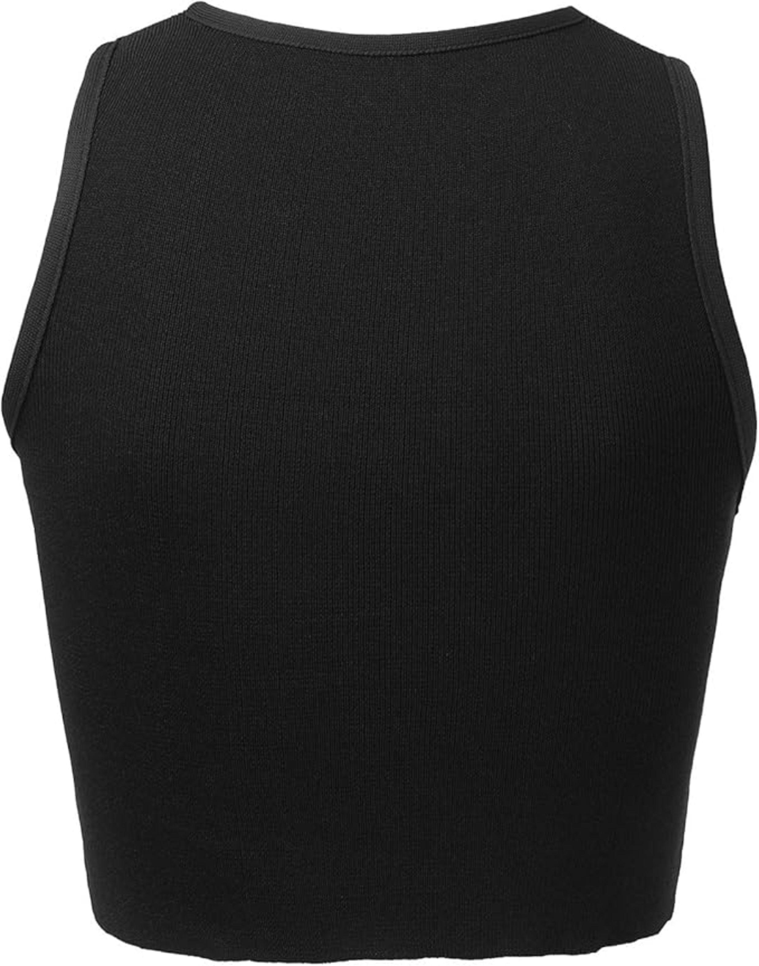 Crop Top Sin Mangas Para Mujer Con Escote asimétrico-4