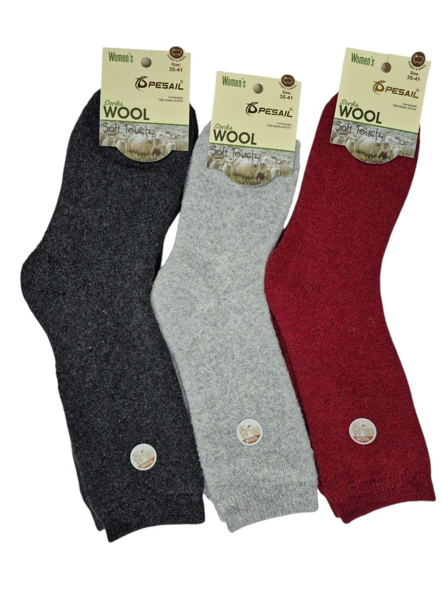  x6 Calcetas De Lana Grueso Para Mujer - Calcetín Térmico-2