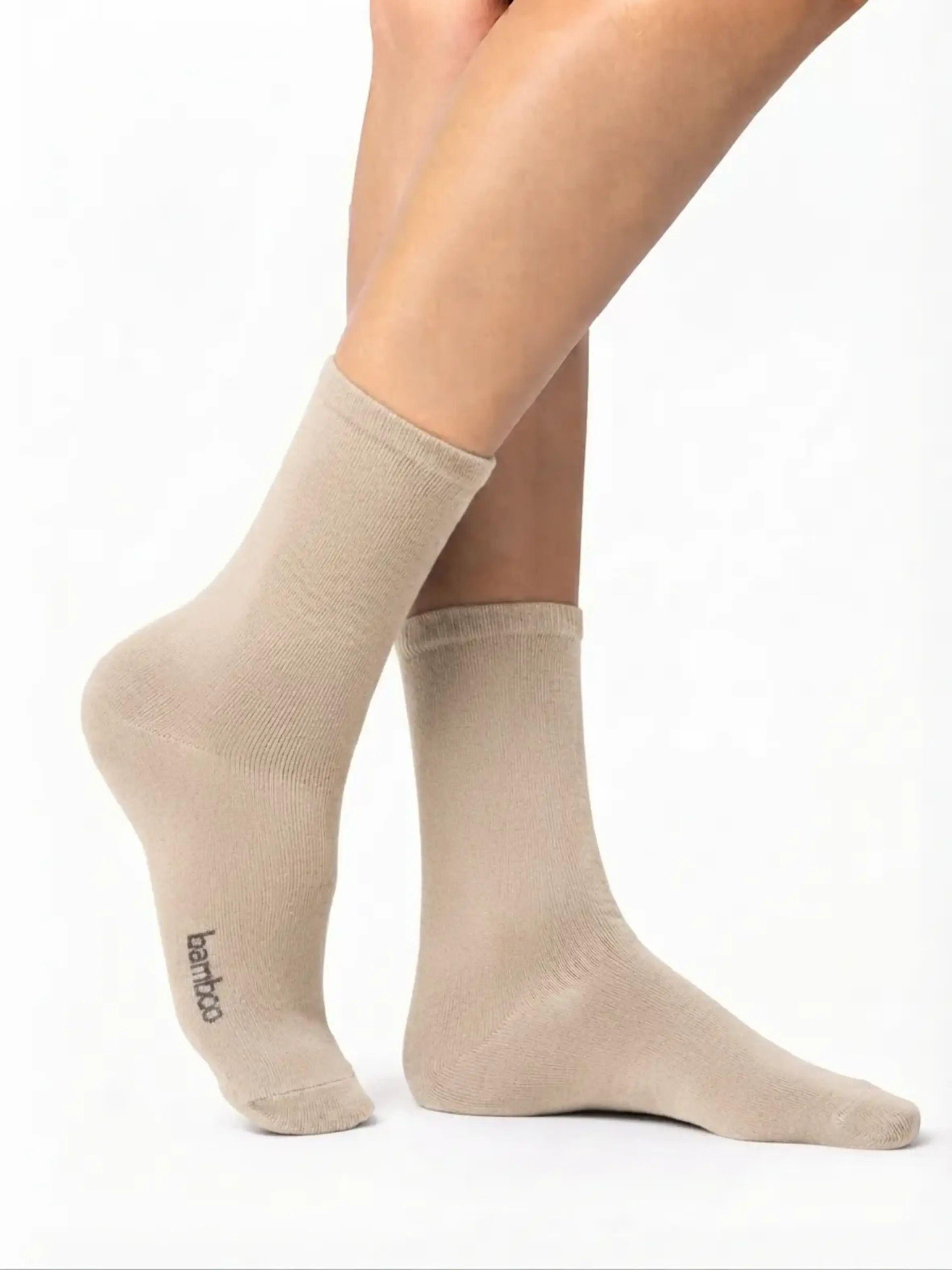 x6 Calcetines Con Fibra de Bambú Corto Tipo Americano Mujer-3