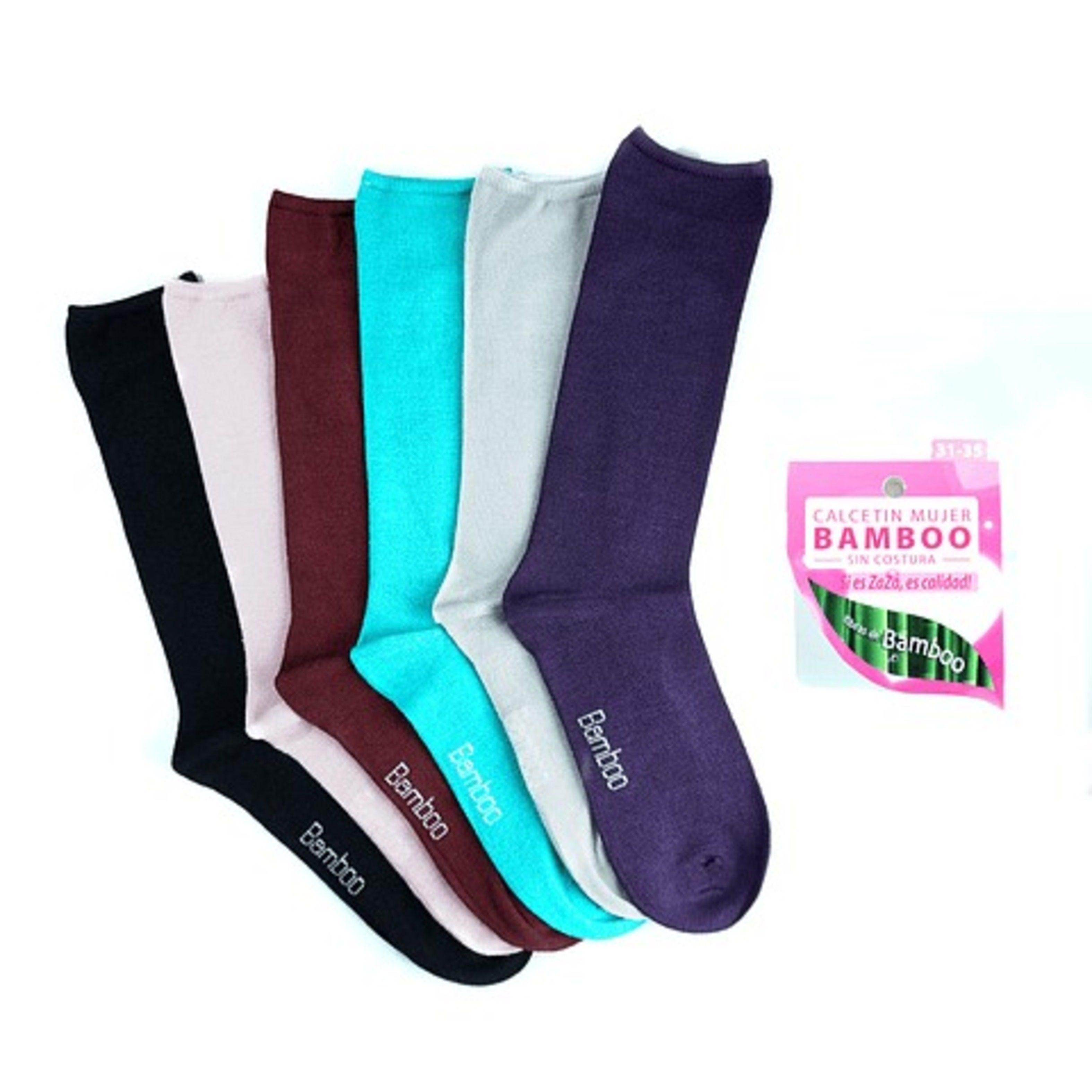 X6 CalcetInes De Bambú Mujer - Sin Costuras 31-35-2