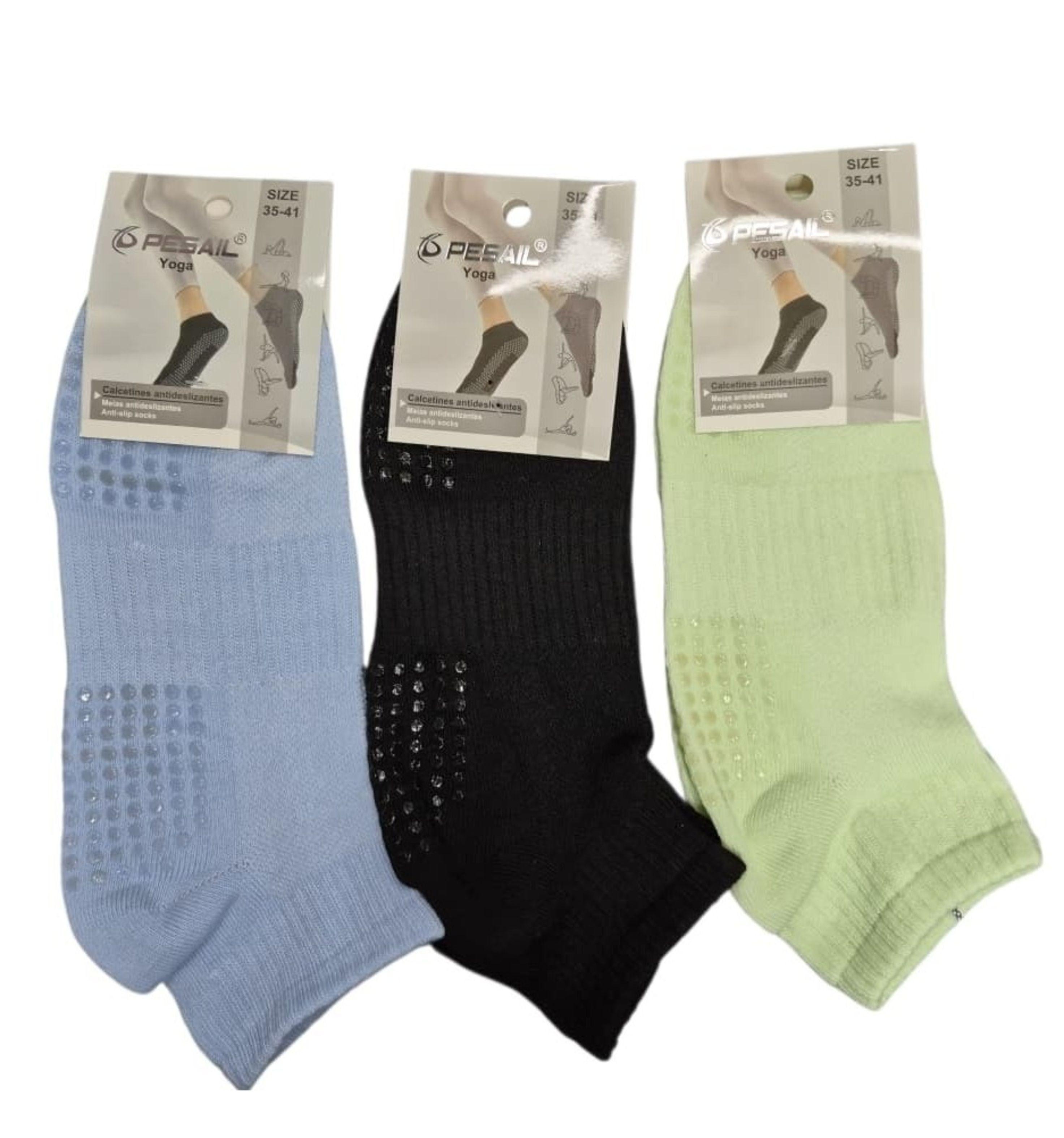 Calcetas Antideslizante Mujer - Yoga Danza Fitness - 3 Pares-1