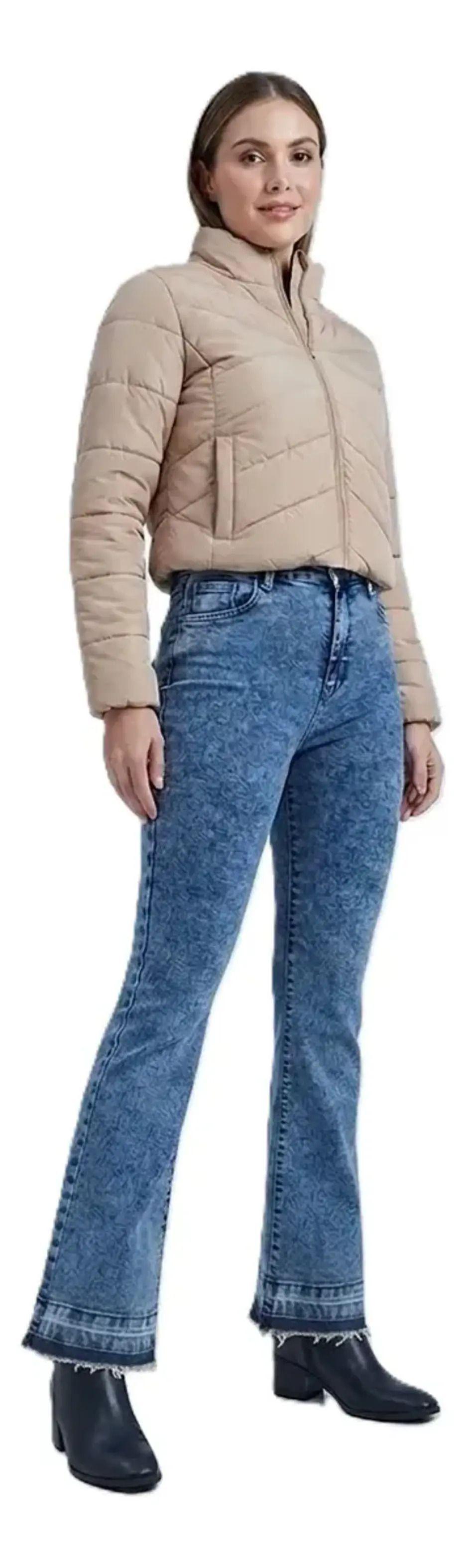 Jeans Flare De Algodón Elasticado - Para Mujer -0