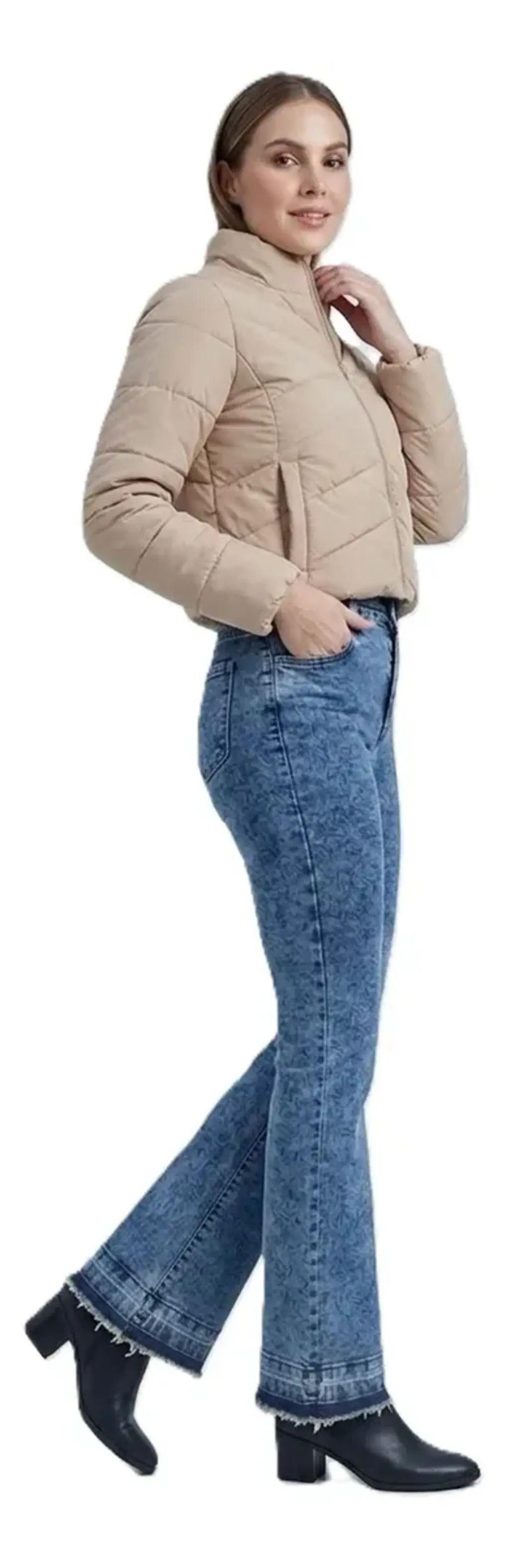 Jeans Flare De Algodón Elasticado - Para Mujer -4