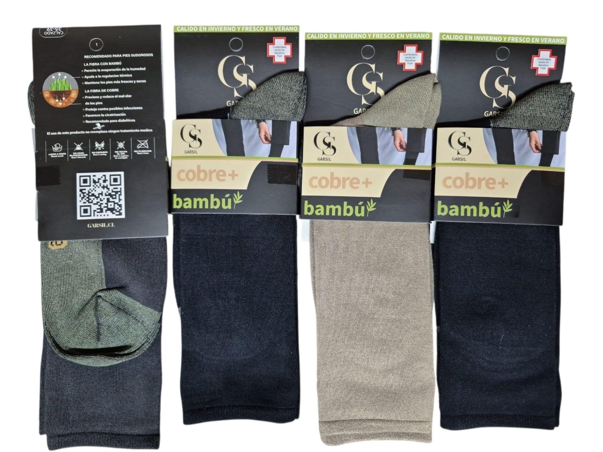 x6 Calcetines De Vestir Hombre Con Cobre Y Bambú - Sin Costuras-4