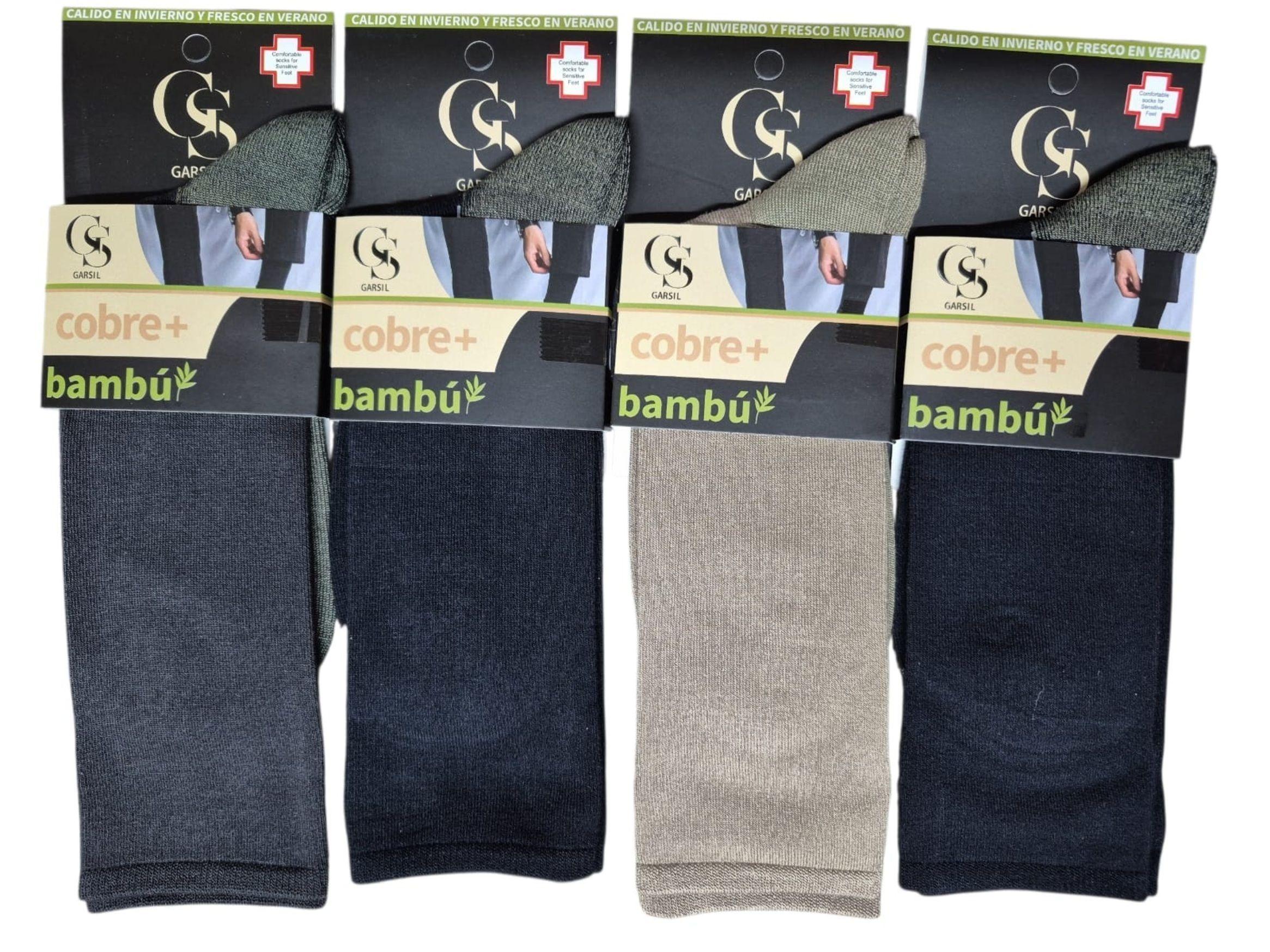x6 Calcetines De Vestir Hombre Con Cobre Y Bambú - Sin Costuras-5