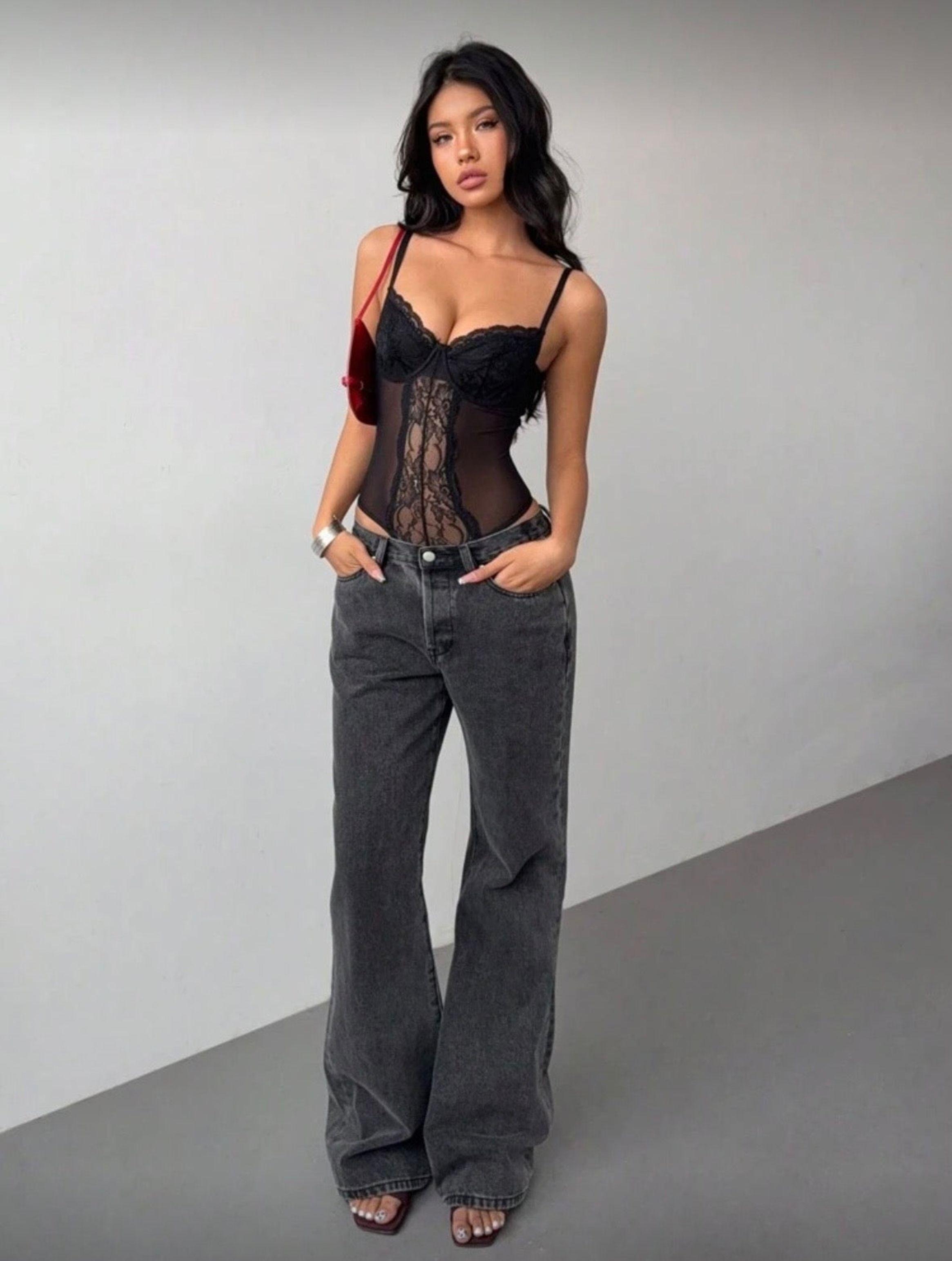 Body Elegante Para Mujer De Tirantes Con Encaje Y Horma-3