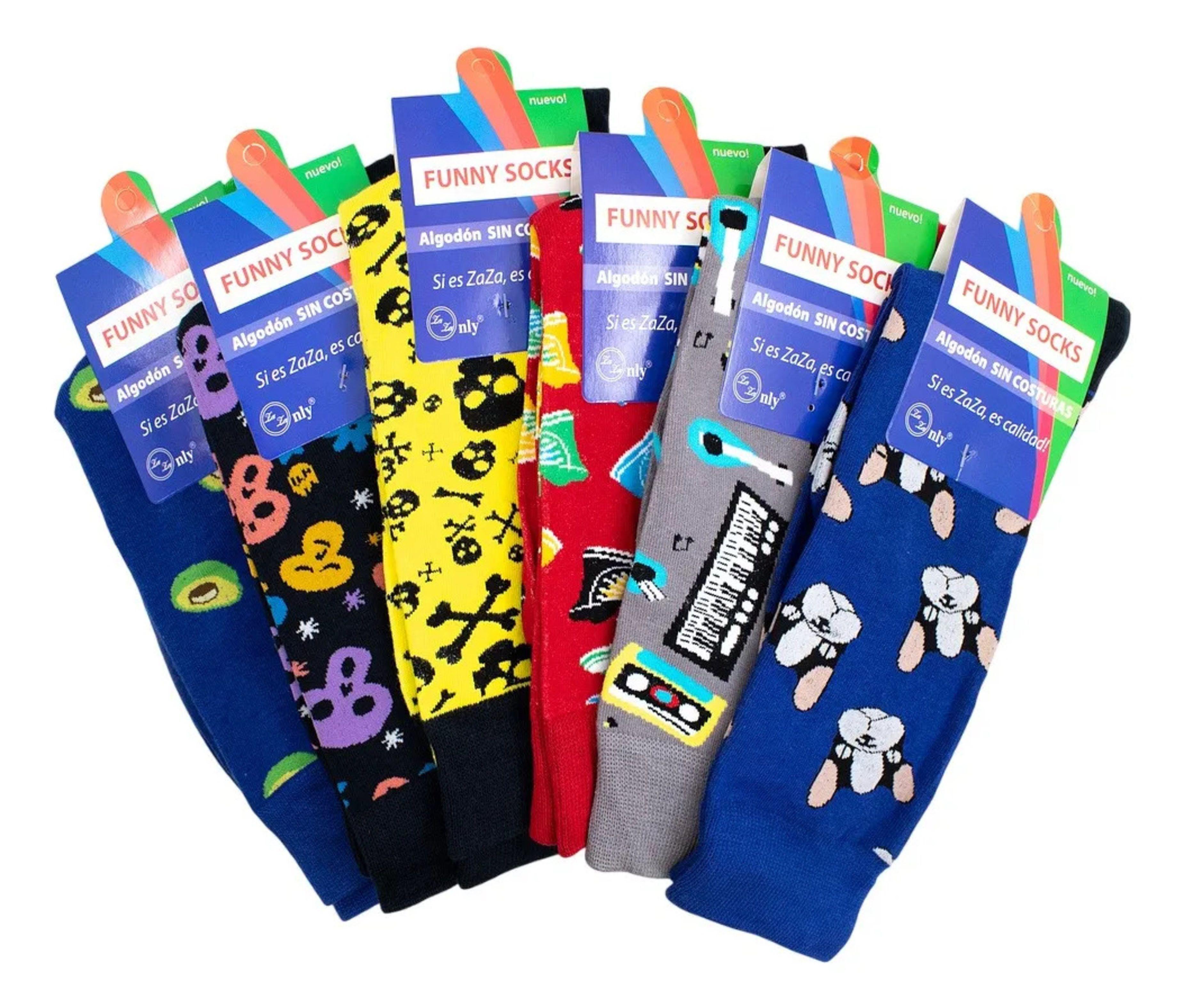 Calcetas De Algodón Con Diseños Surtidos - Unisex - Sixpack-2