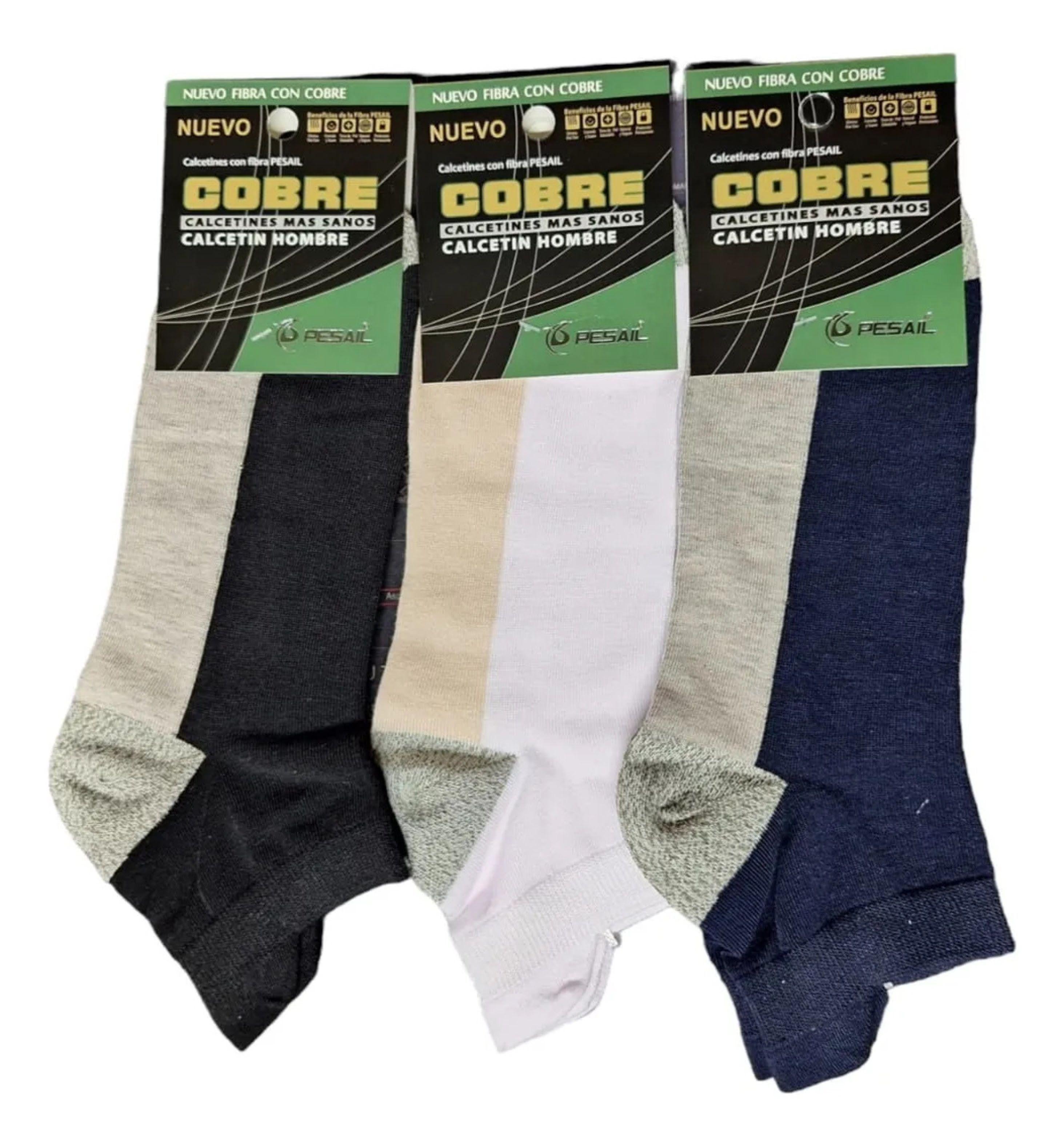 Calcetines Calcetas De Cobre Para Hombre Deportiva Tobillera - Docena-0