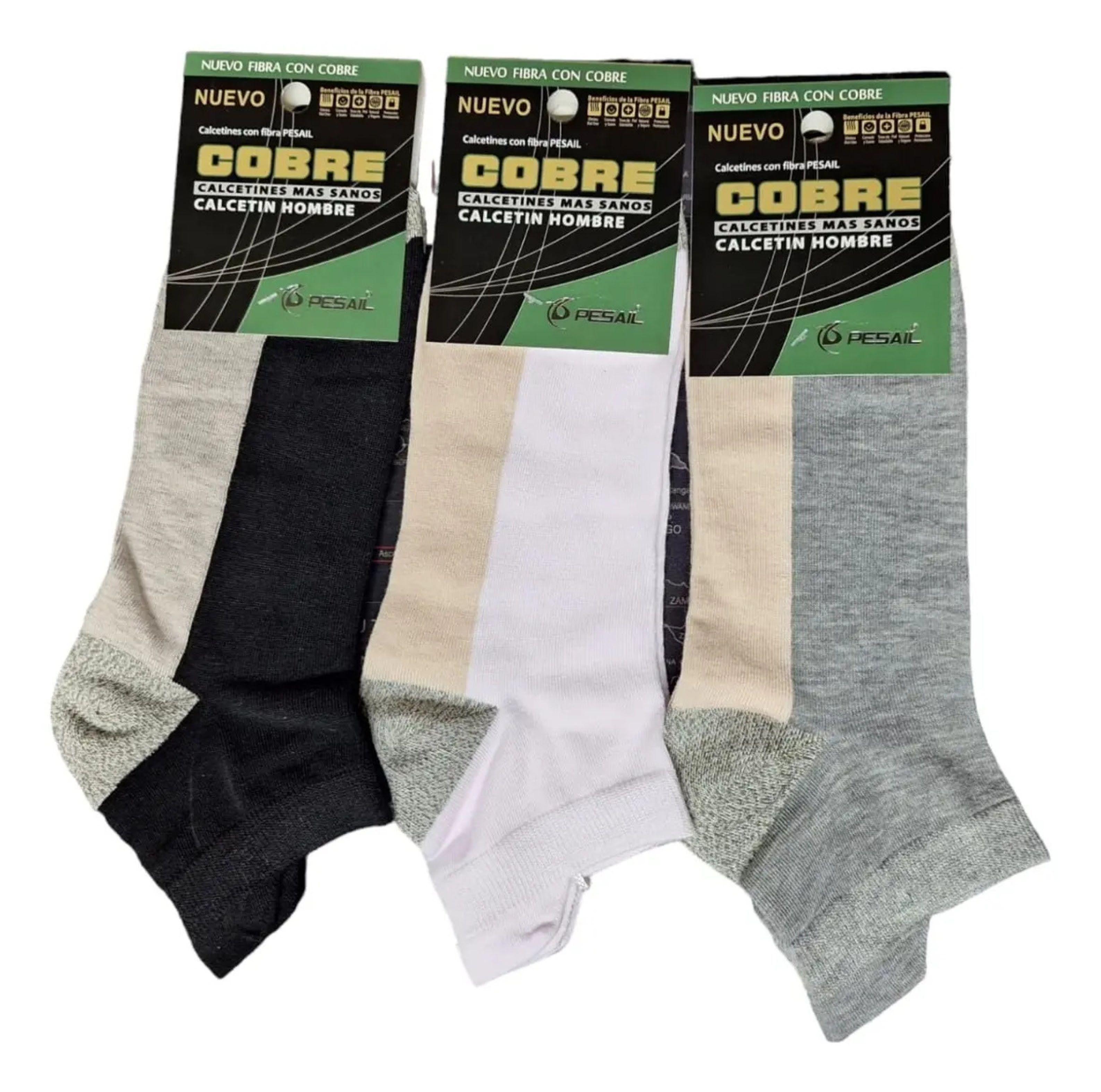 Calcetines Calcetas De Cobre Para Hombre Deportiva Tobillera - Docena-1