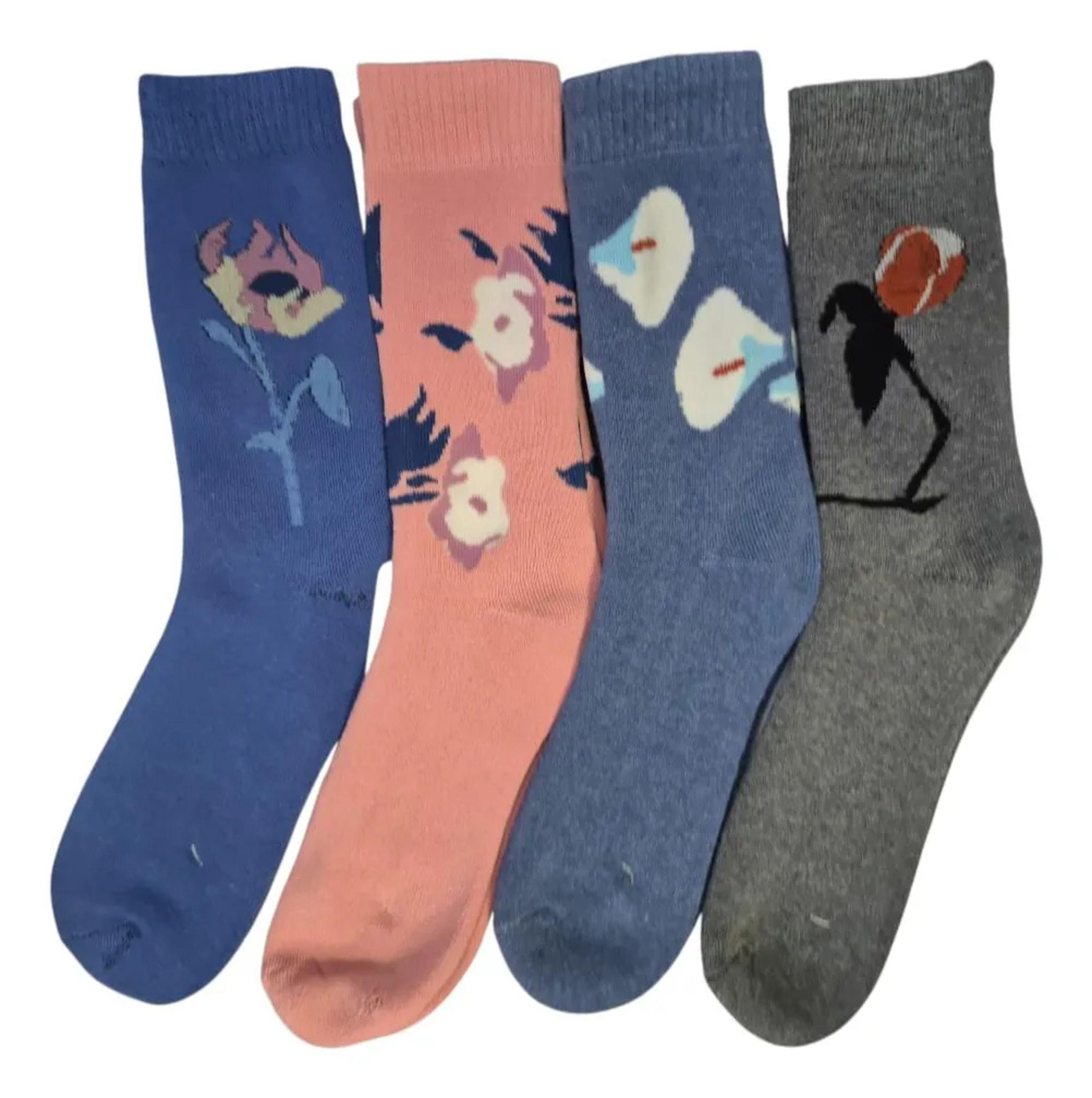 Calcetas Largas Térmico Interior Toalla Para Mujer - Docena-0