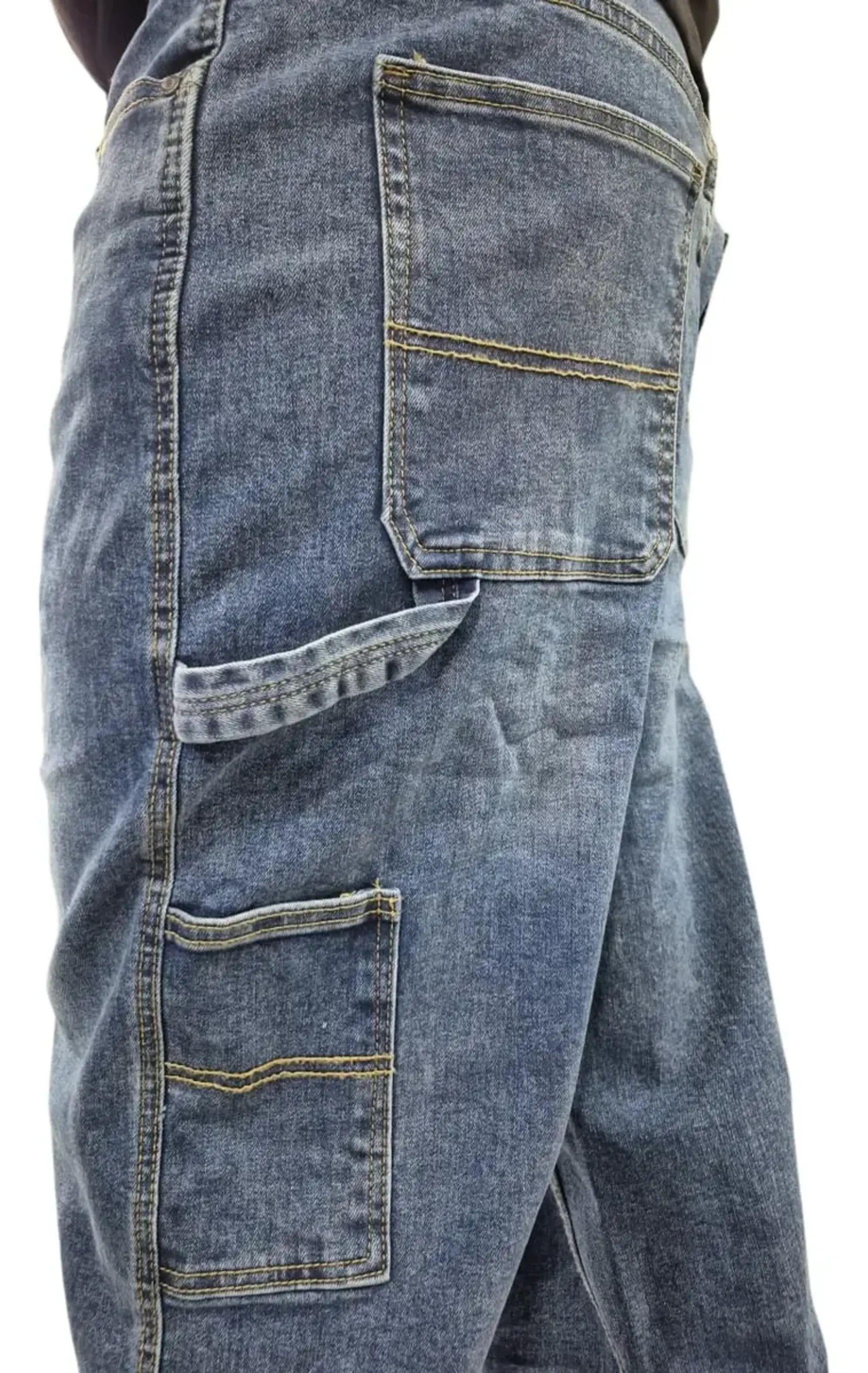 Jeans Carpenter Elastico Pantalón Cargo - Hombres-5