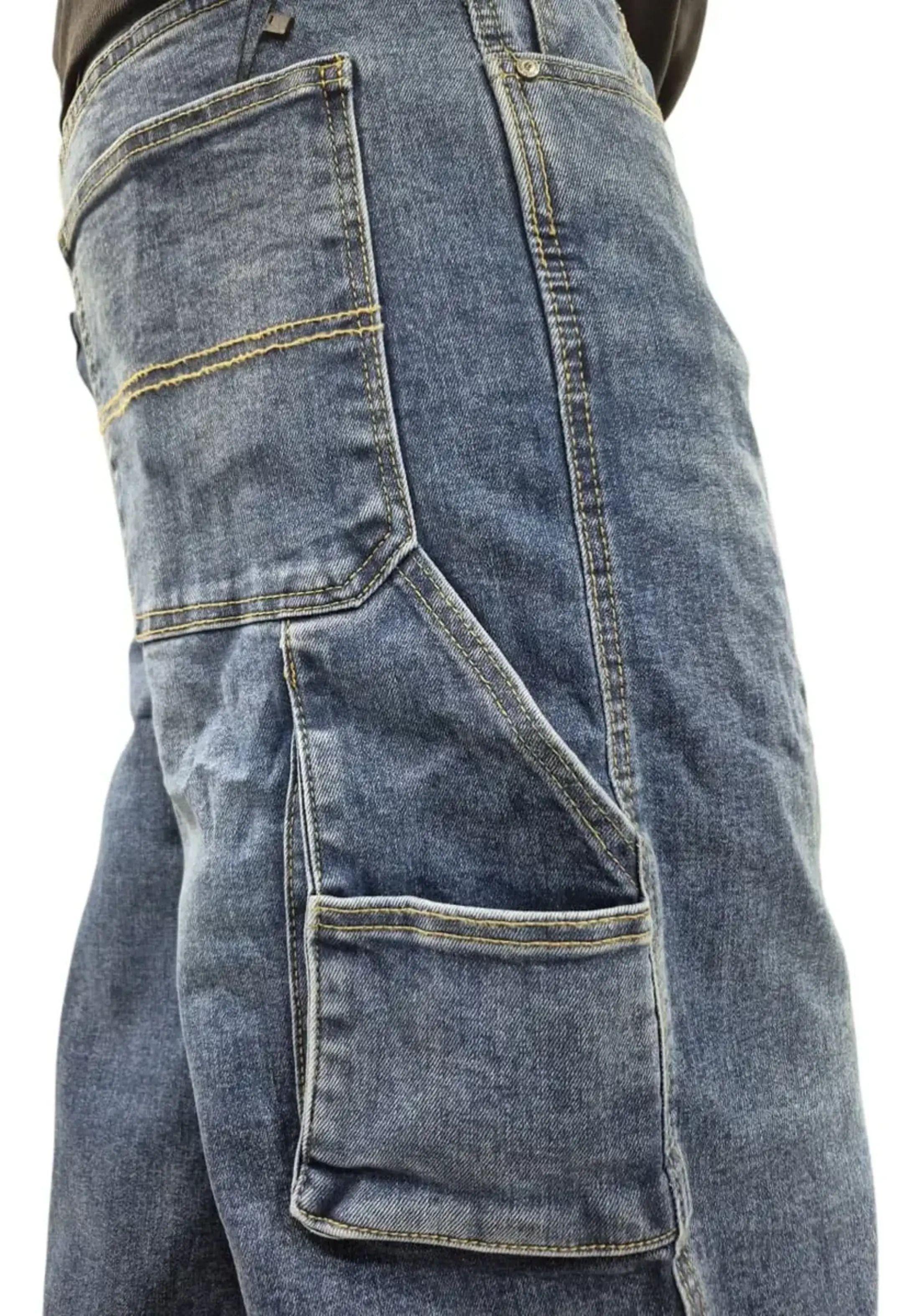 Jeans Carpenter Elastico Pantalón Cargo - Hombres-6