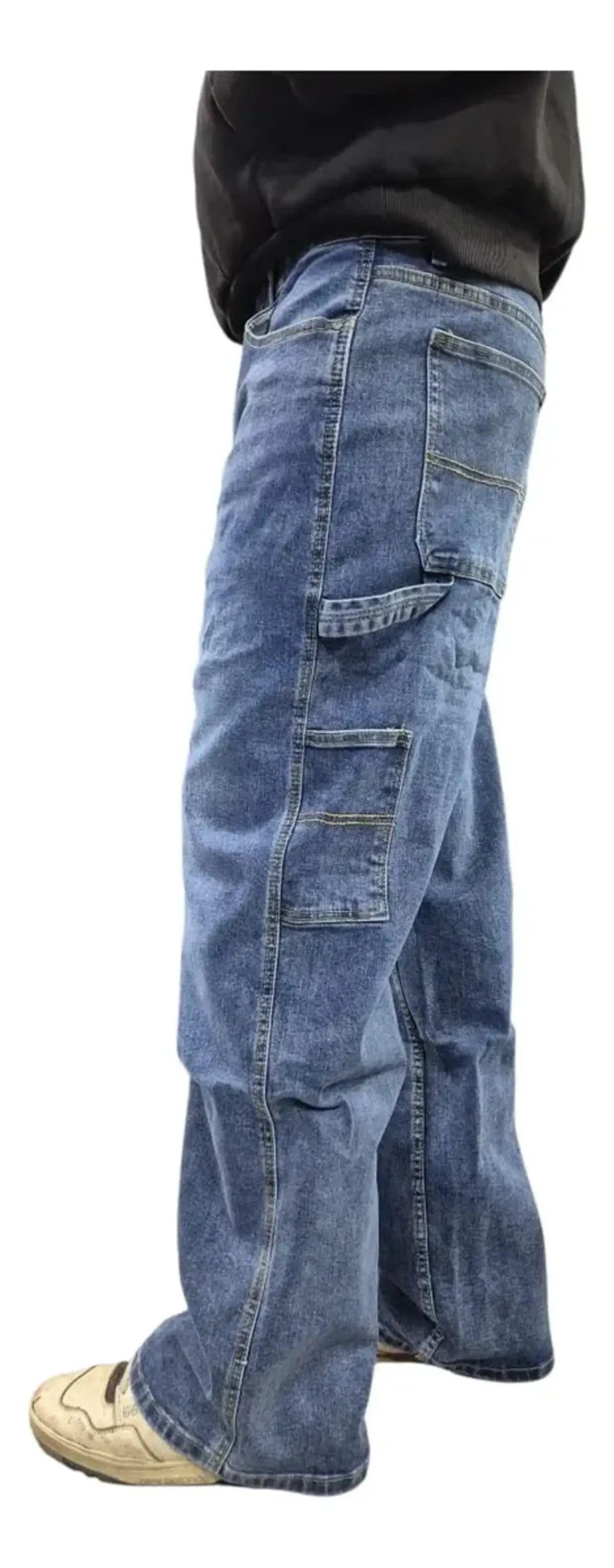 Jeans Carpenter Elastico Pantalón Cargo - Hombres-2