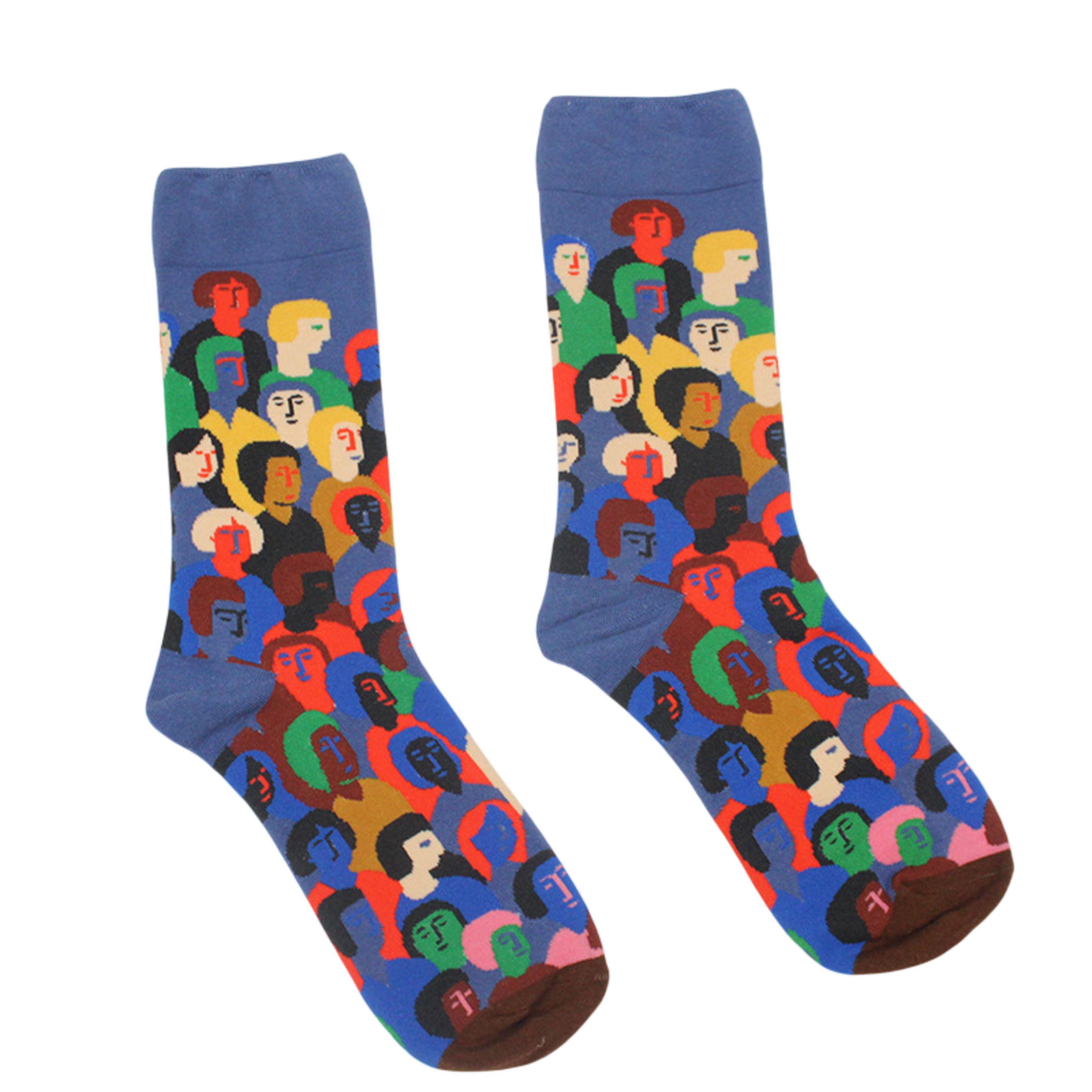 Calcetines De Algodón Con Diseños De Arte - Unisex - Docena-2
