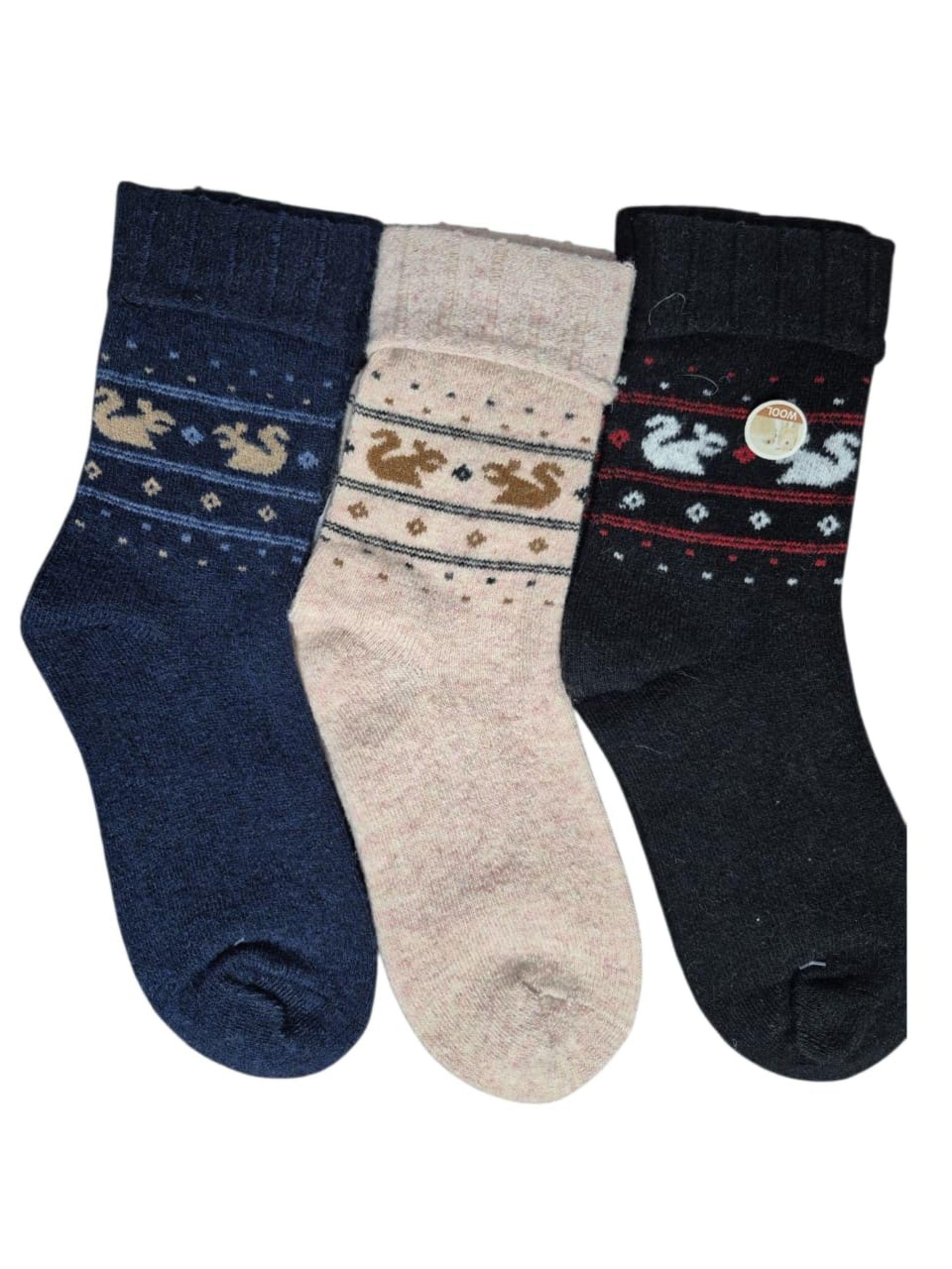 6 Pares Calcetines Grueso Térmico - Calcetas De Lana Mujer-1
