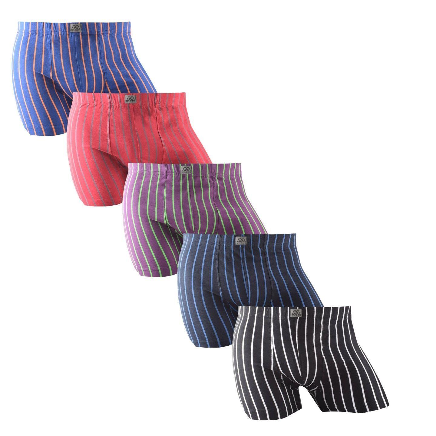 12 Bóxer Short De Algodón Para Hombre Diseño Rayas -3