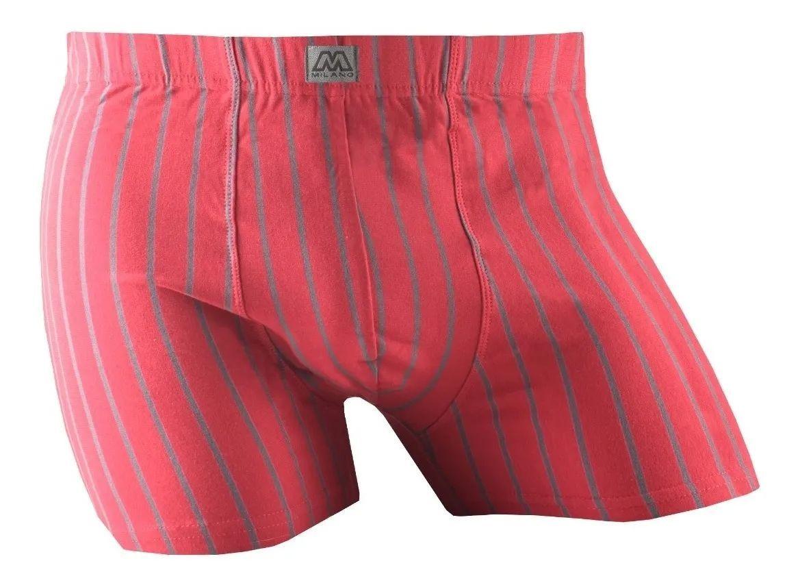 12 Bóxer Short De Algodón Para Hombre Diseño Rayas -4
