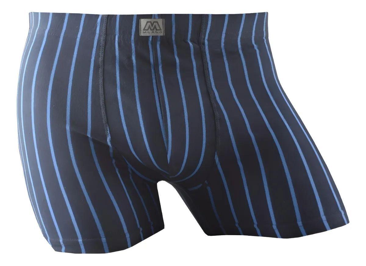 12 Bóxer Short De Algodón Para Hombre Diseño Rayas -5