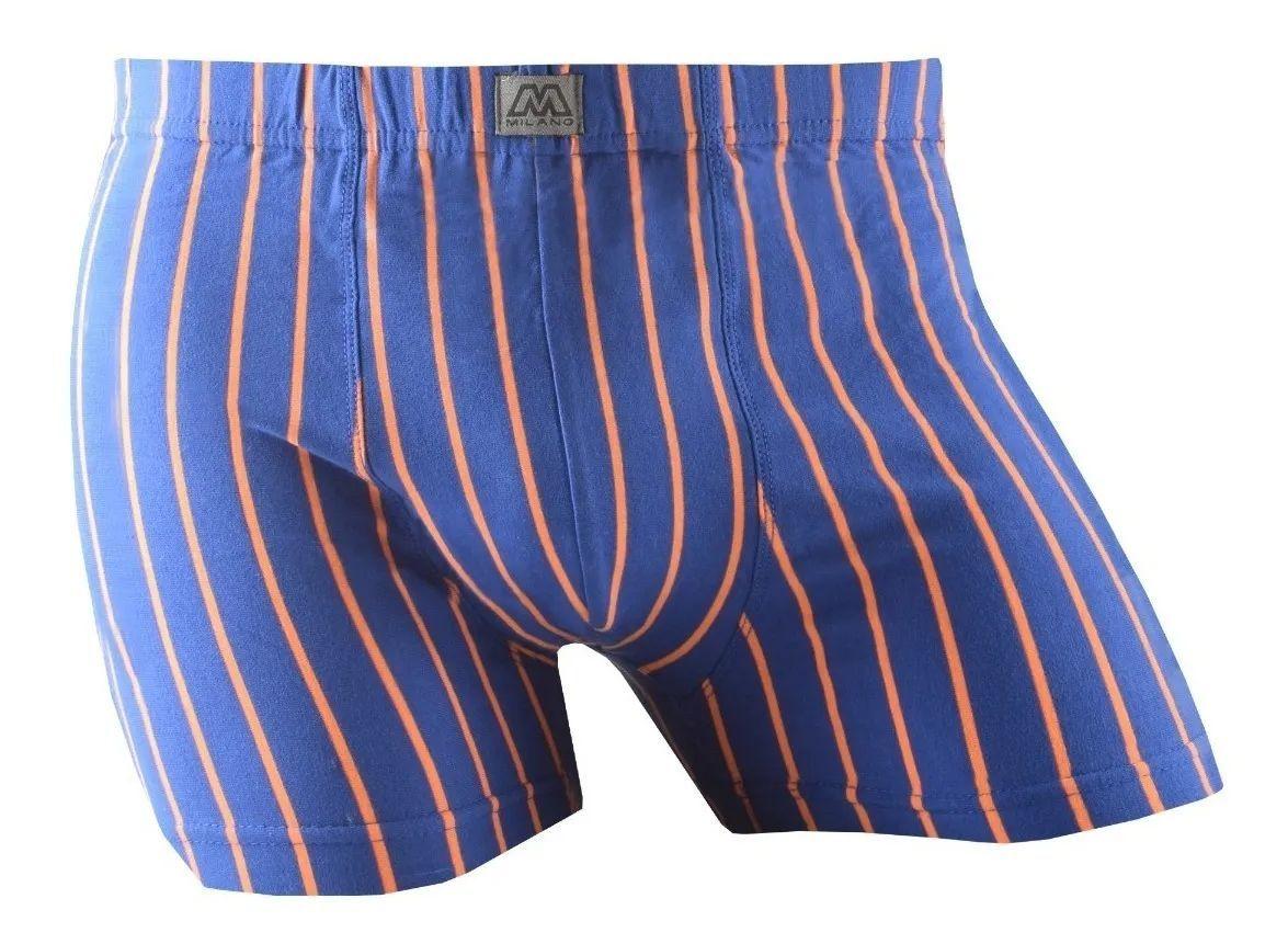 12 Bóxer Short De Algodón Para Hombre Diseño Rayas -7