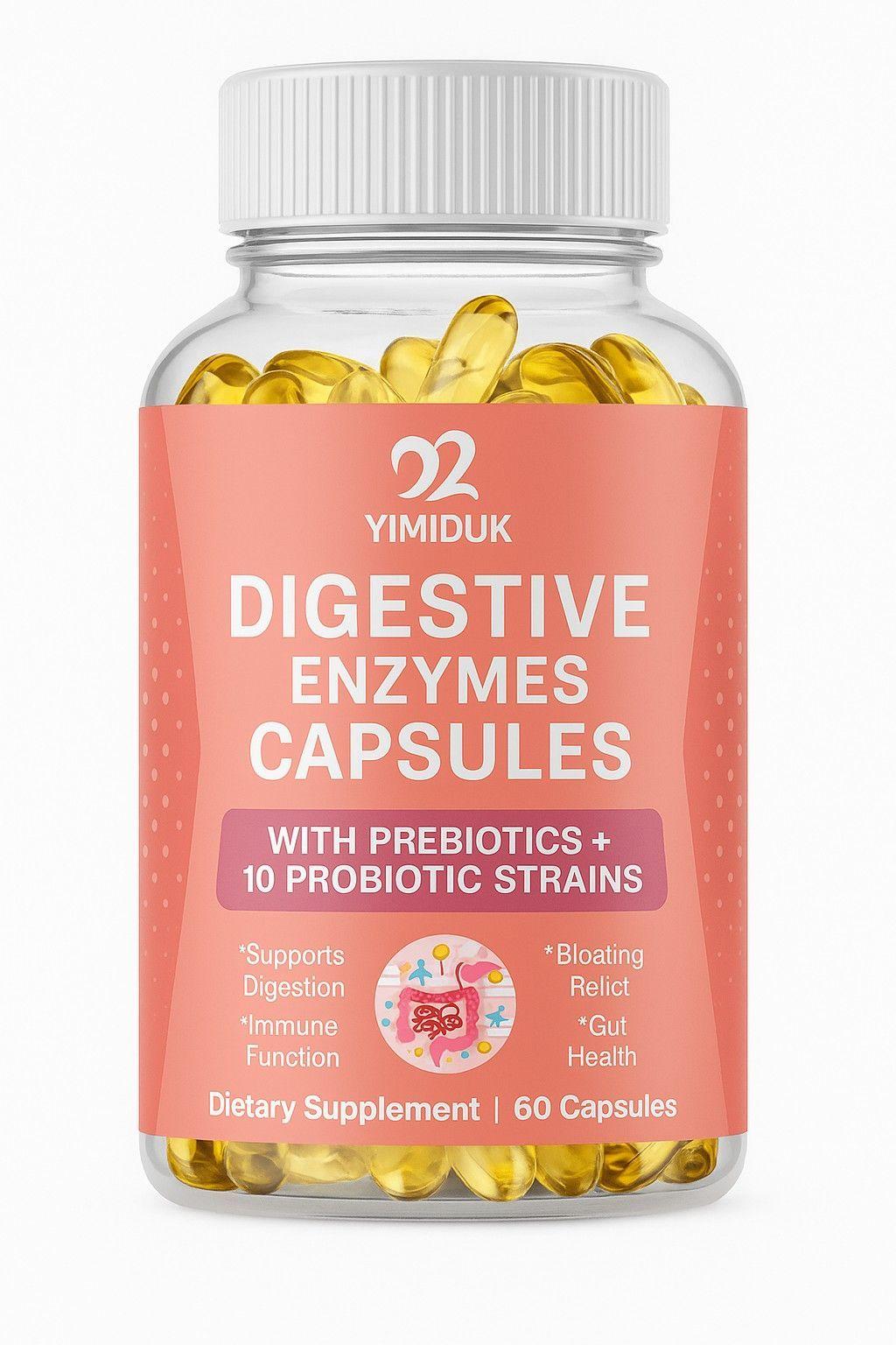 SUPER ENZIMAS DIGESTIVAS 60 CAPSULAS - MAXIMA DOSIS Y PUREZA-0