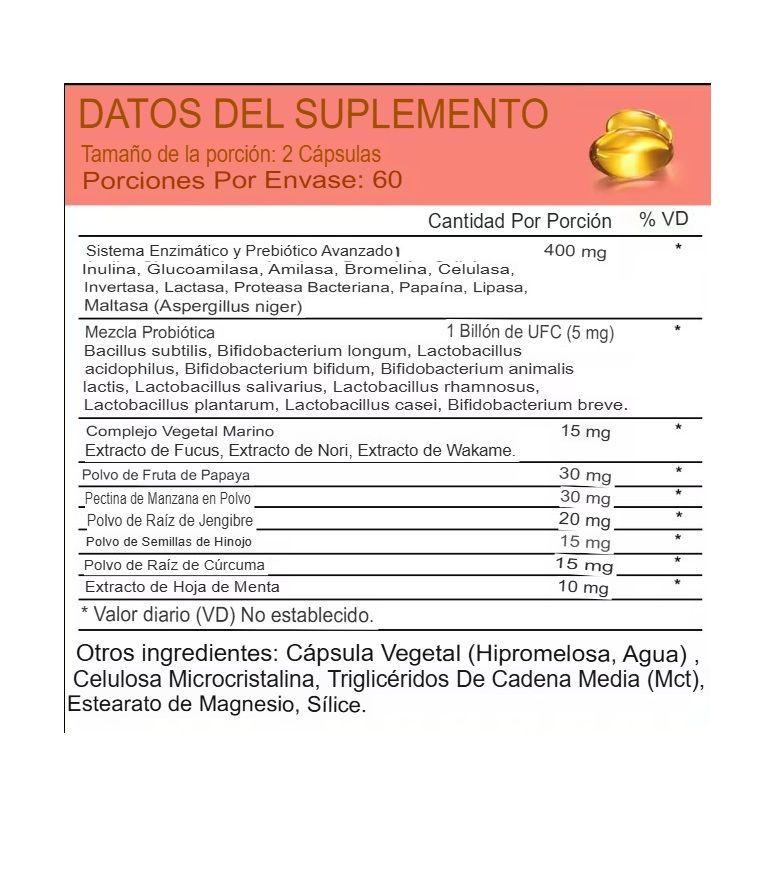 SUPER ENZIMAS DIGESTIVAS 60 CAPSULAS - MAXIMA DOSIS Y PUREZA-1