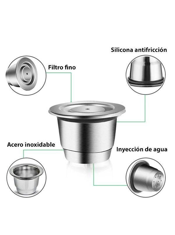 CAPSULA REUTILIZABLE PARA CAFETERAS NESPRESSO ACERO INOXIDABLE + ACCESORIOS-1