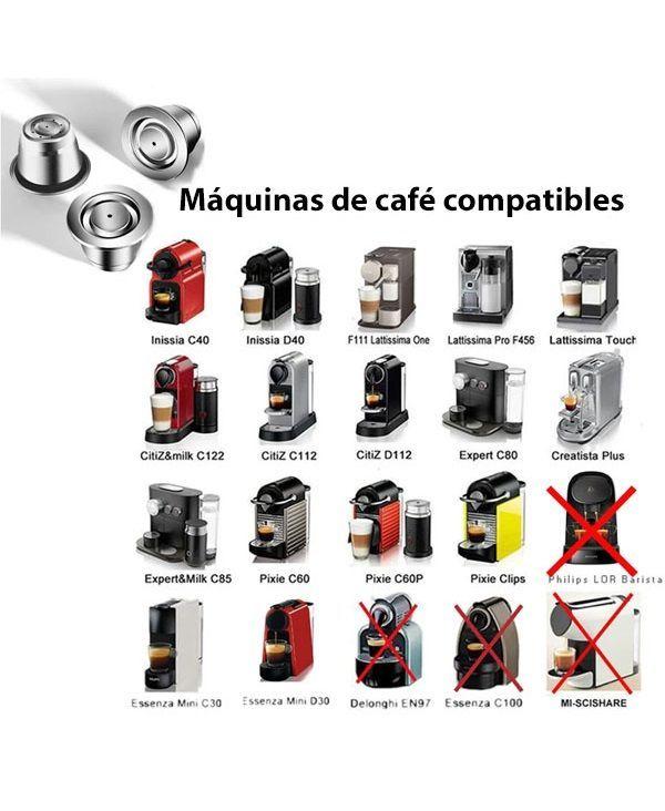 CAPSULA REUTILIZABLE PARA CAFETERAS NESPRESSO ACERO INOXIDABLE + ACCESORIOS-2