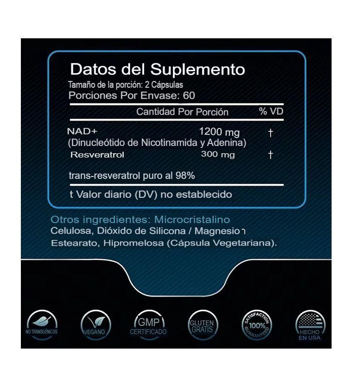 PACK 2 NAD+ 1.500 MG 120 CAPSULAS RECOMENDADA MAXIMA DOSIS DIARIA, NAD DE ALTA PUREZA-1