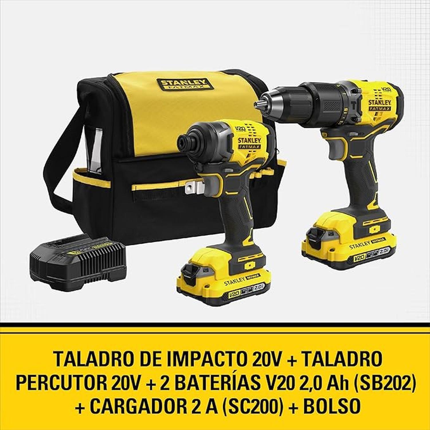 Kit Taladro Impacto Taladro Percutor 20V 2 bat carg SBDI461D2S461D2S Stanley-3