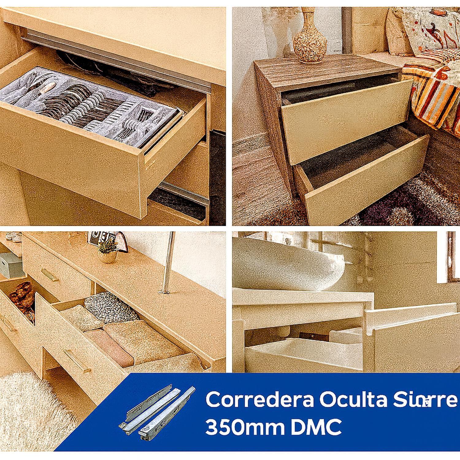 Corredera Telescópica Oculta Cierre Suave 350MM DMC-2