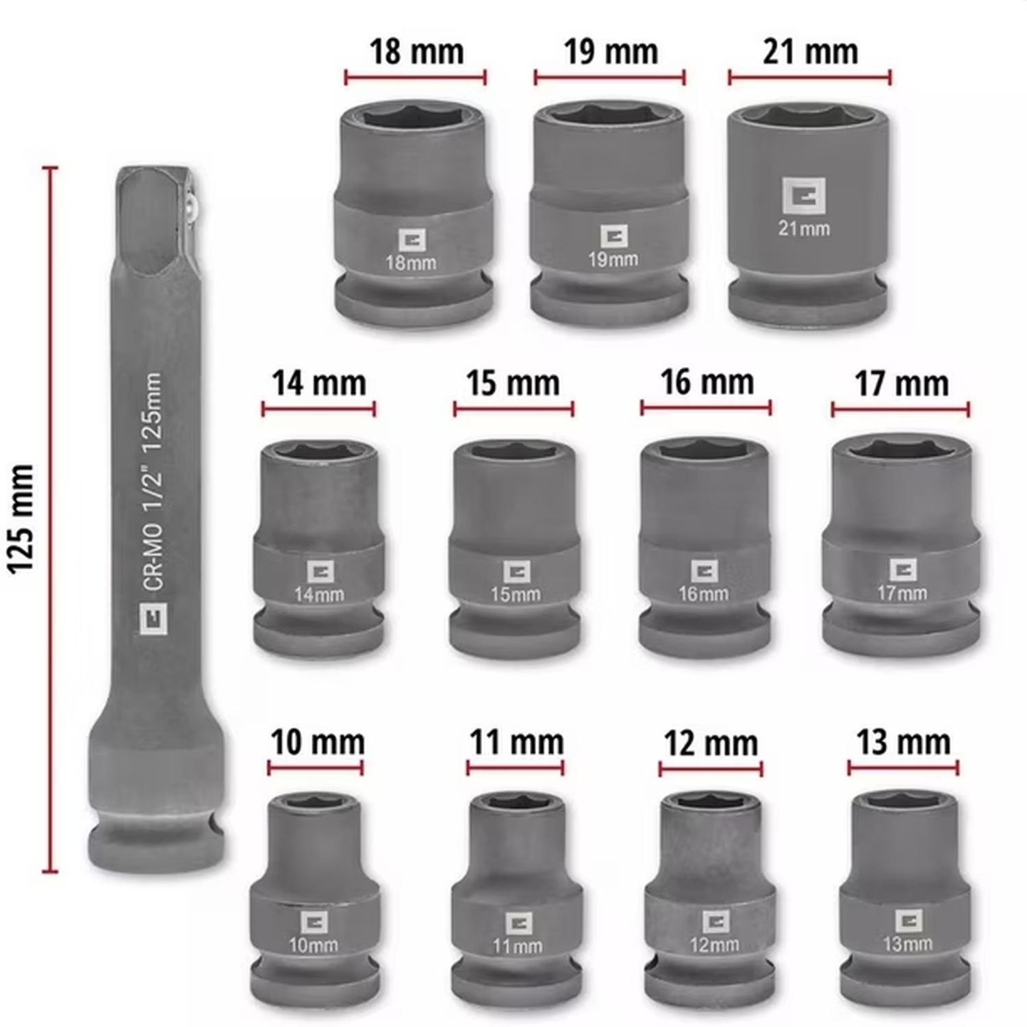 Set 12 Dados de Impacto Hex 109283 Einhell-4