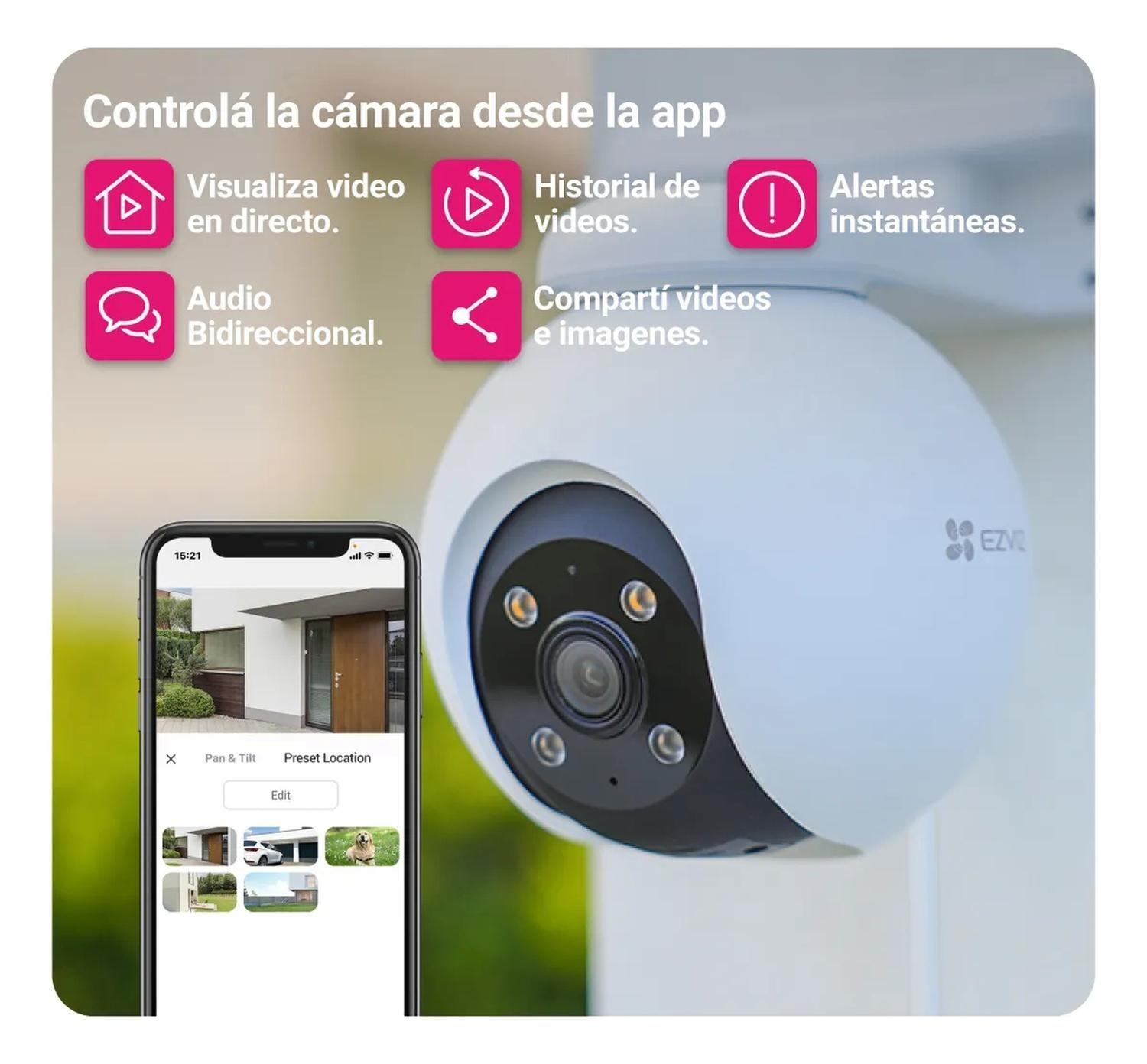 Cámara Seguridad Wifi Paneo e Inclinación H8 Pro 2k Ezviz-5