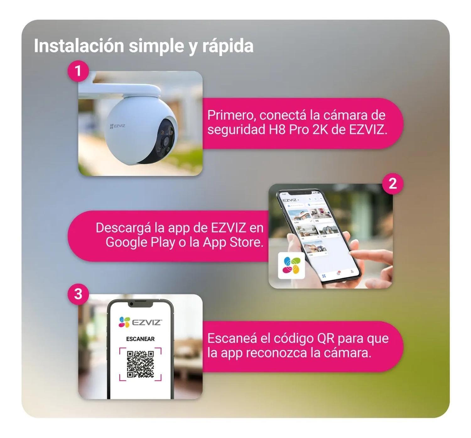 Cámara Seguridad Wifi Paneo e Inclinación H8 Pro 2k Ezviz-6