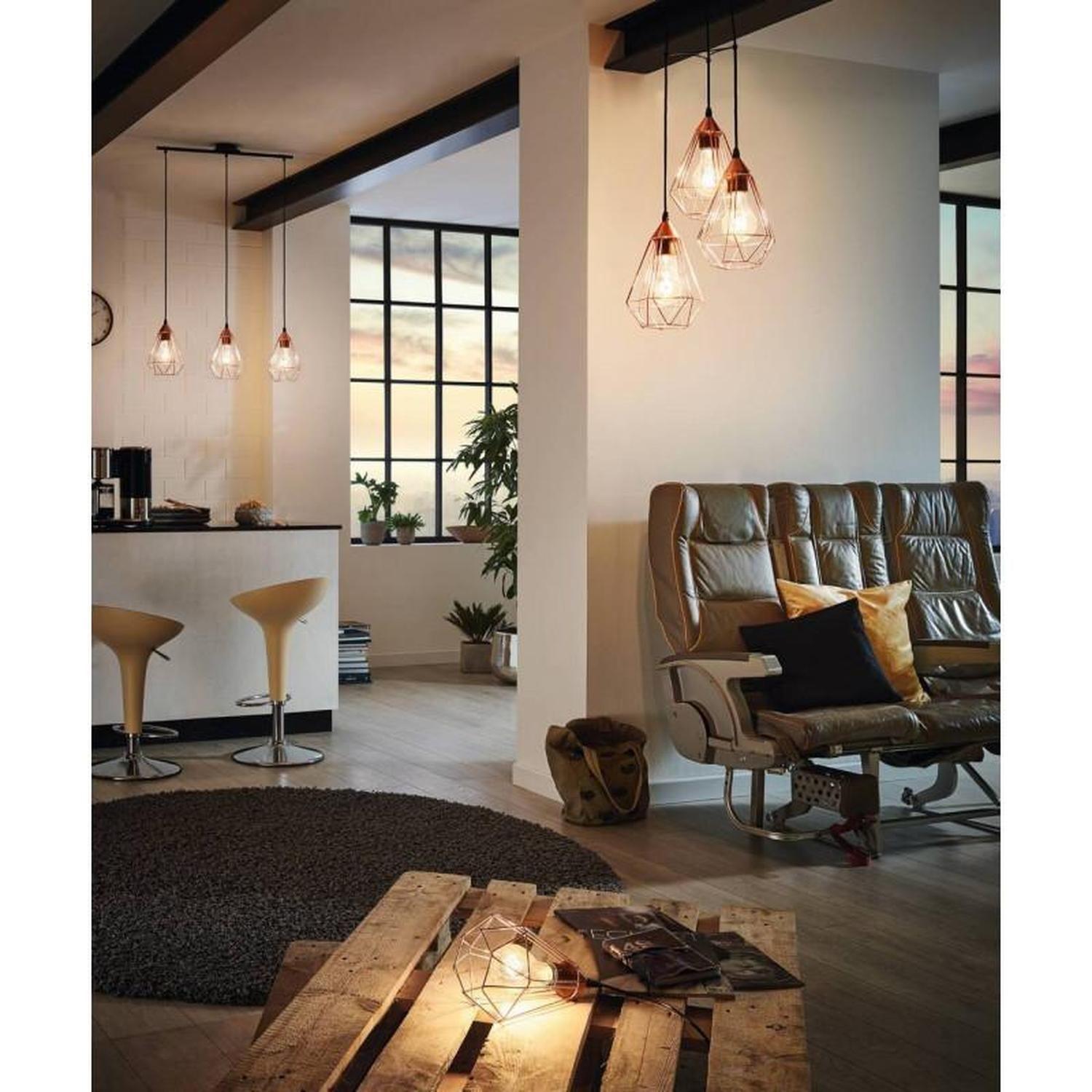 Lámpara Colgante Cobre Triple Tarbes E27 Eglo 94196-2