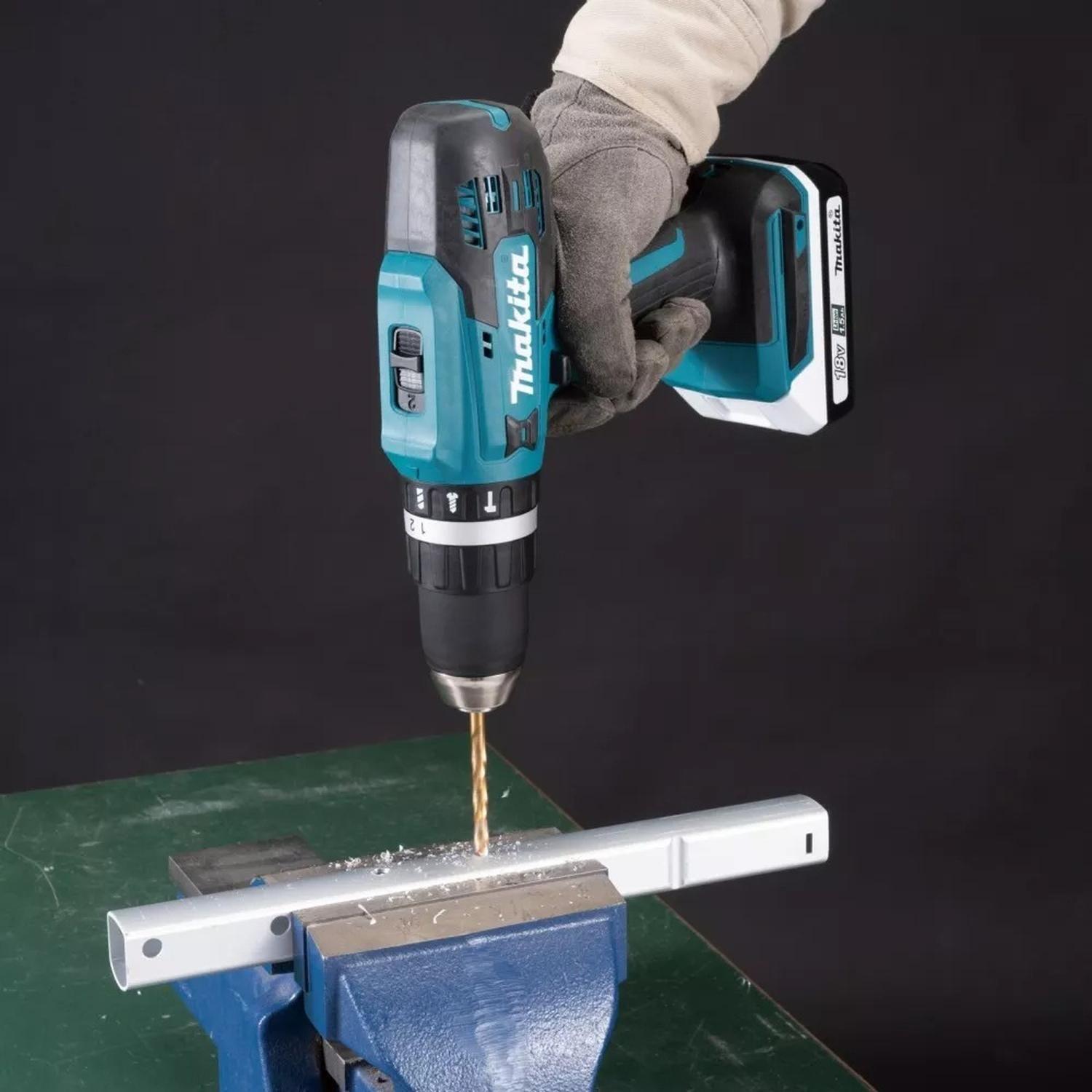 Taladro Percutor Ator Inal 13mm Makita Hp488dw 18v Carg 1bat-2
