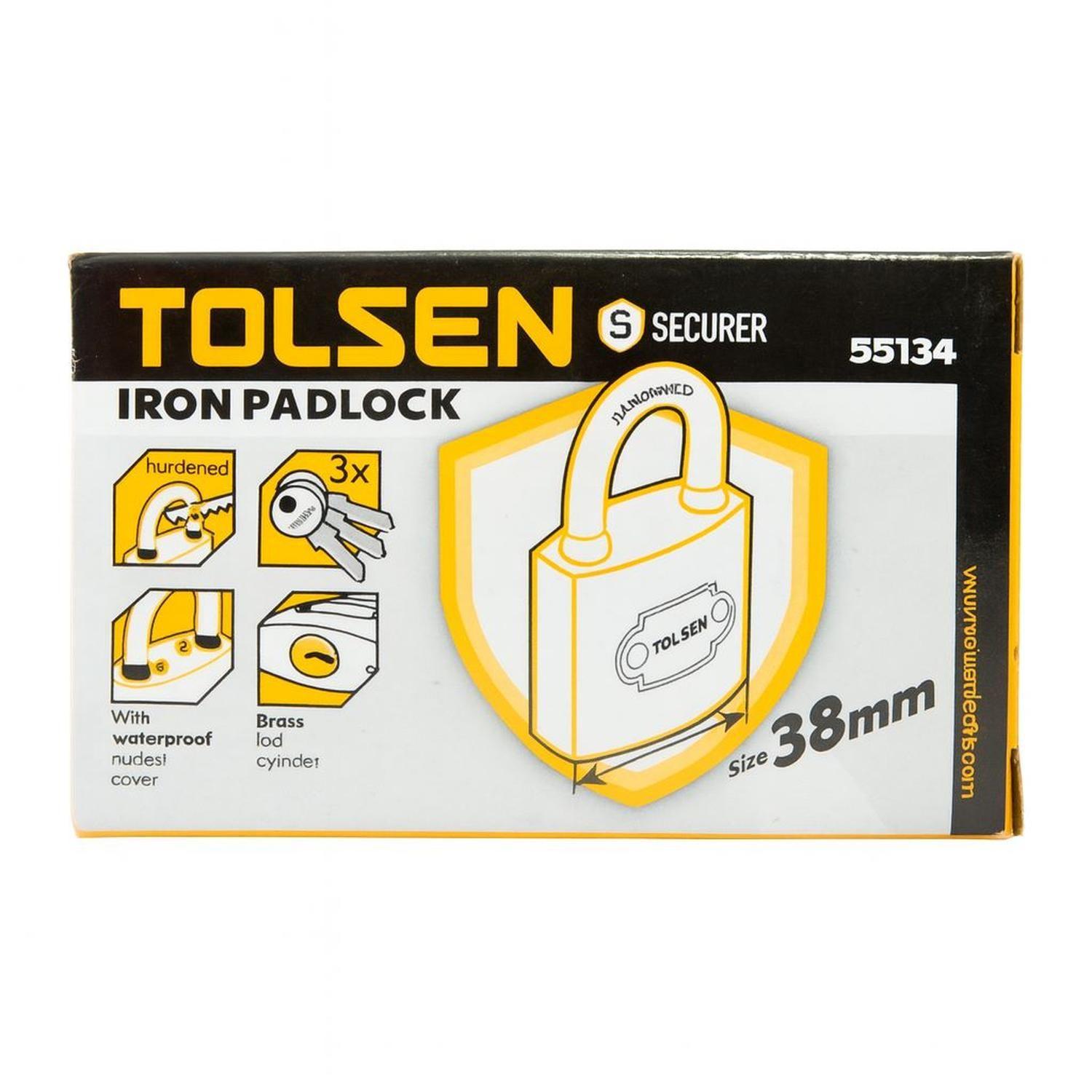 Candado Hierro 38mm 3 llaves 55134 Tolsen-2