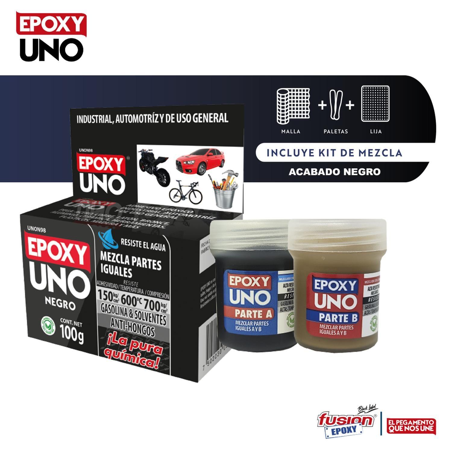 Adhesivo Epoxy Uno Fusion 100gr Negro Kit-2