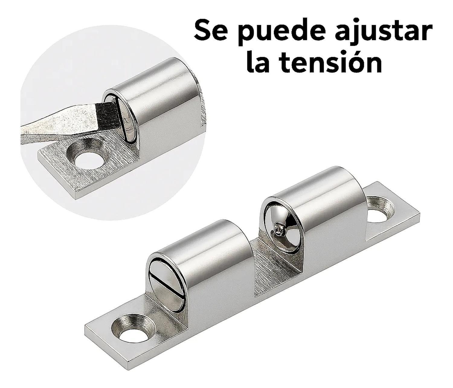 Pack 4un Reten Regulable Niquelado Para Puerta 50mm DMC-3