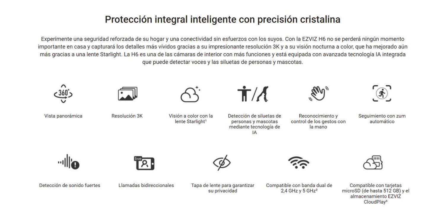 Cámara Seguridad Wifi H6 3K EZVIZ-4