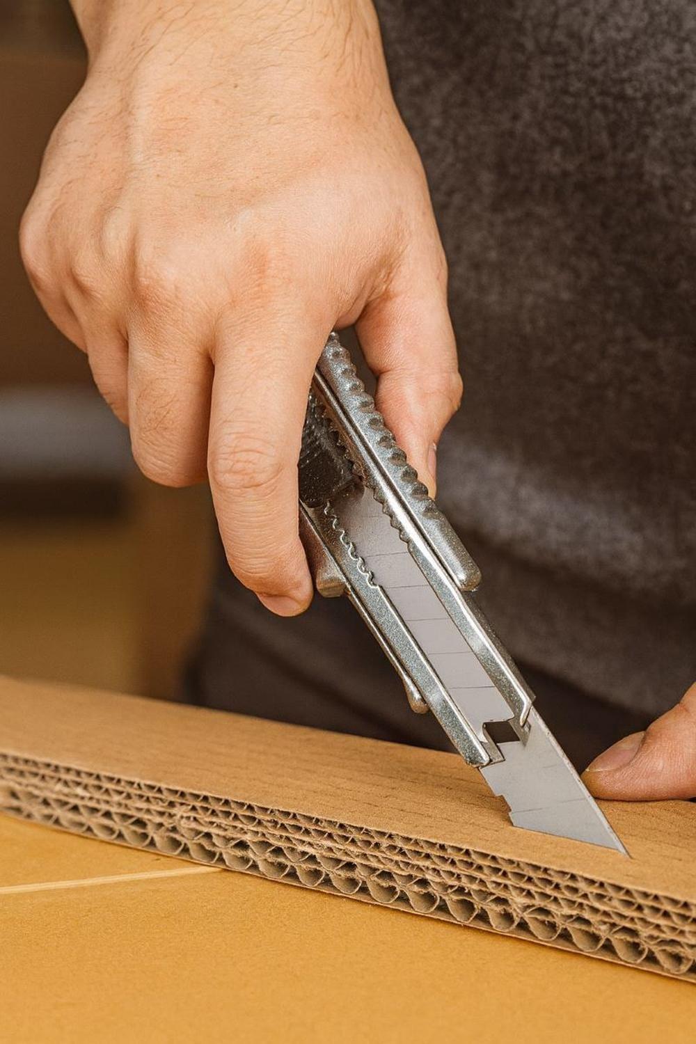 Cutter Exacto Cuchillo Cartonero Metálico + 5 repuestos 30002 Tolsen-2