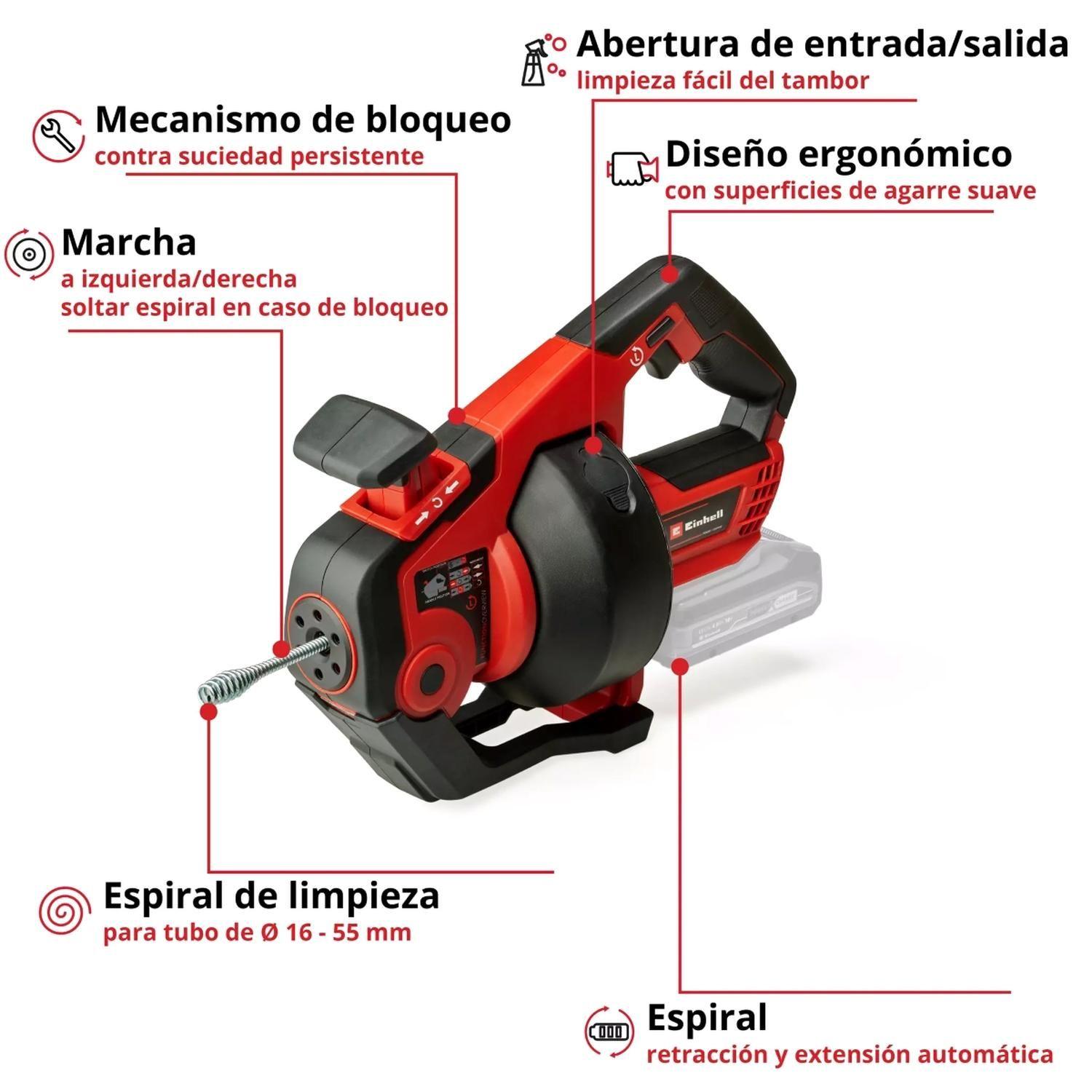 Limpiador De Drenaje Inalámbrico TE-DA 18/760 Li Solo Einhell-1