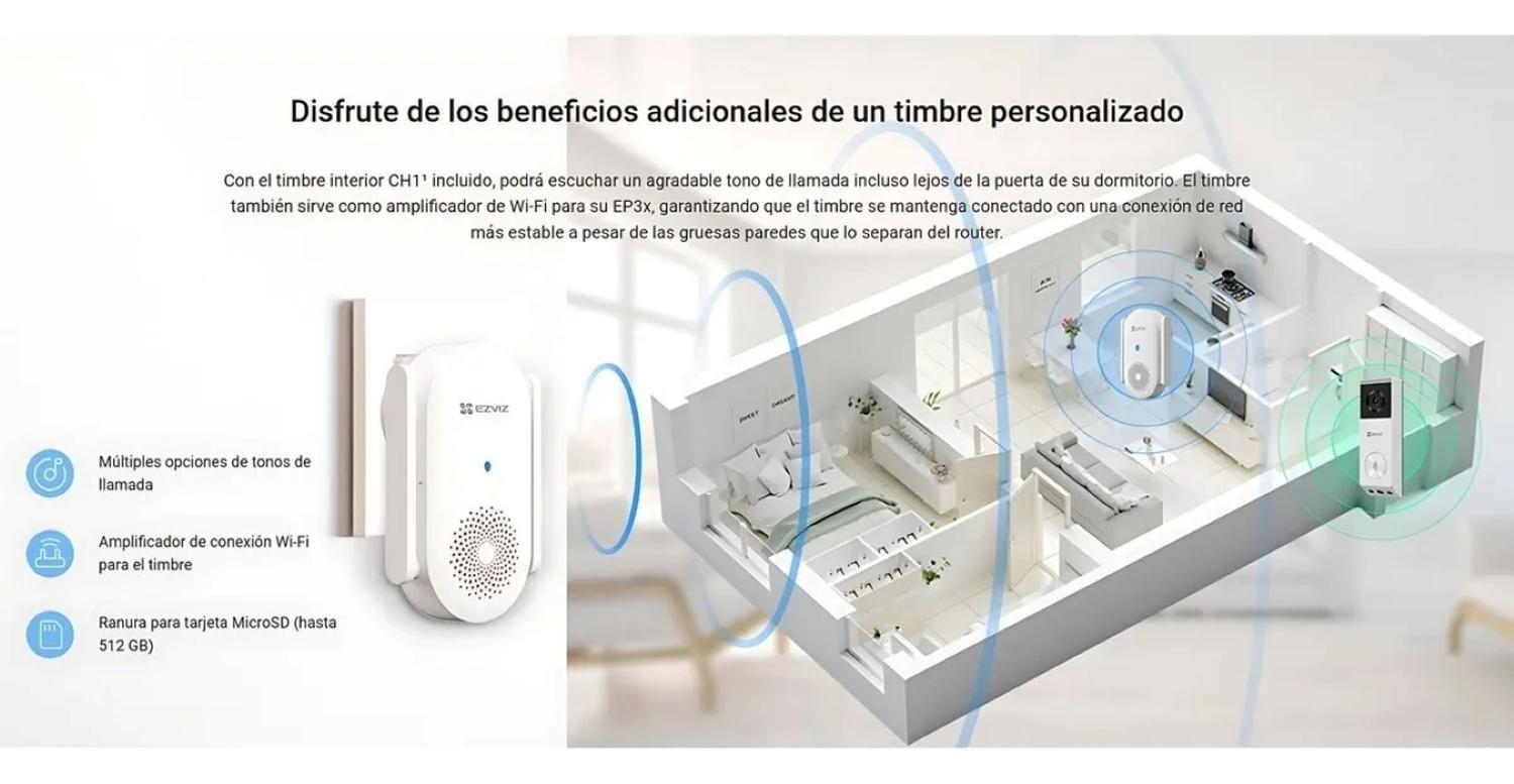 Timbre Video Portero Inteligente Batería EP3X 2K Ezviz-3