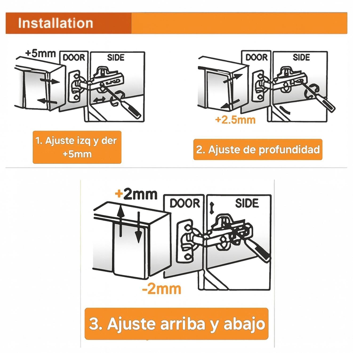 Bisagra 35mm Reten Invertido Acero Inox 2unidades DMC-4